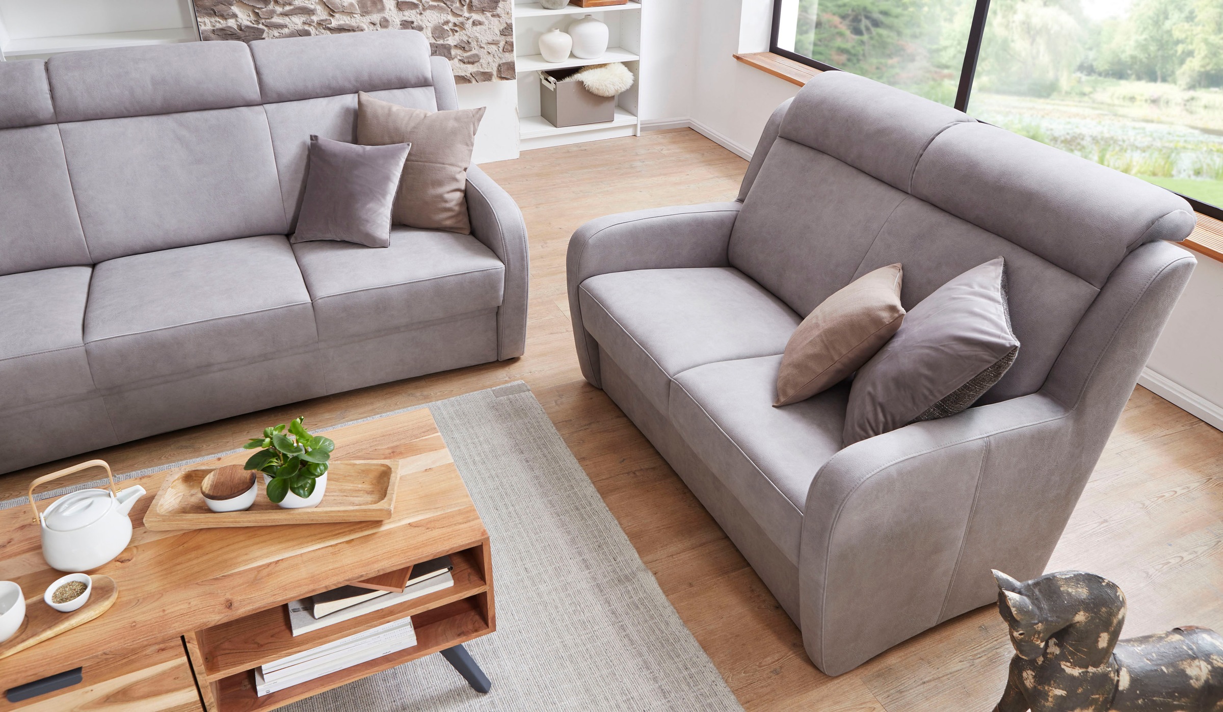 VILLA BECK 3-Sitzer "Varese", (1 St.), Kopfteilverstellung, wahlweise mit S günstig online kaufen