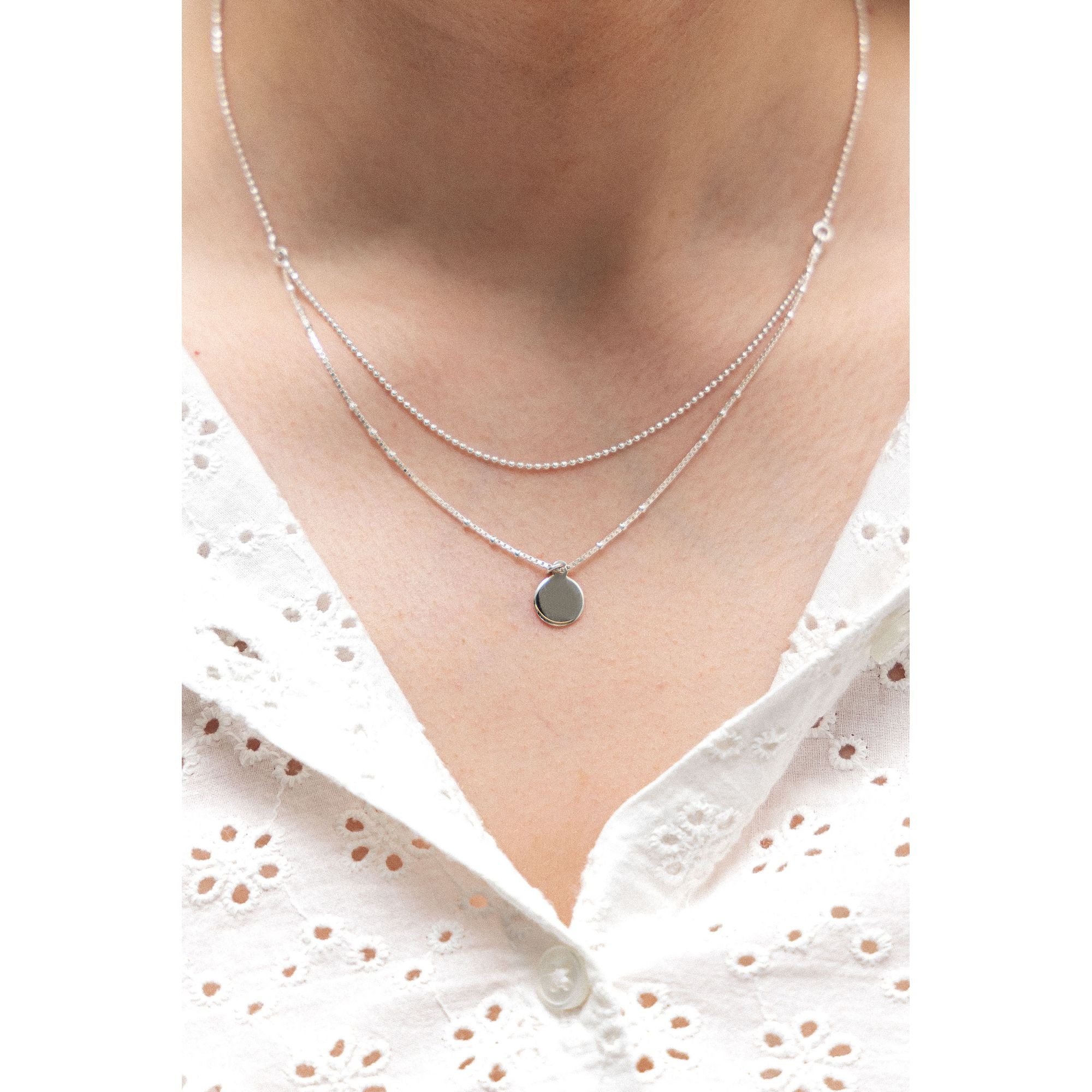 Zeeme Double-row Bead Necklace White 43cm 2