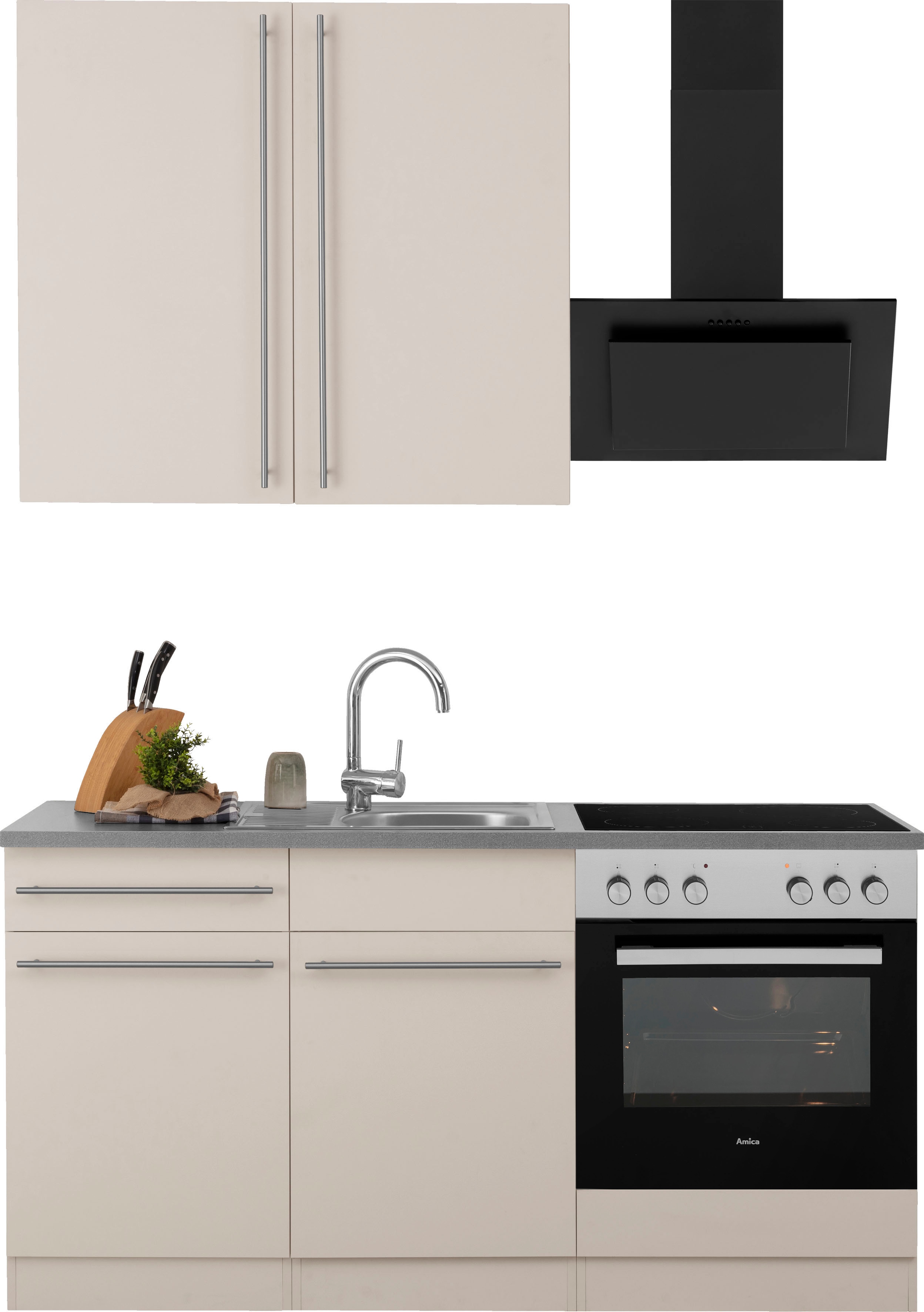 wiho Küchen Pantryküche "Chicago" wahlweise mit E-Geräten, Breite 160 cm