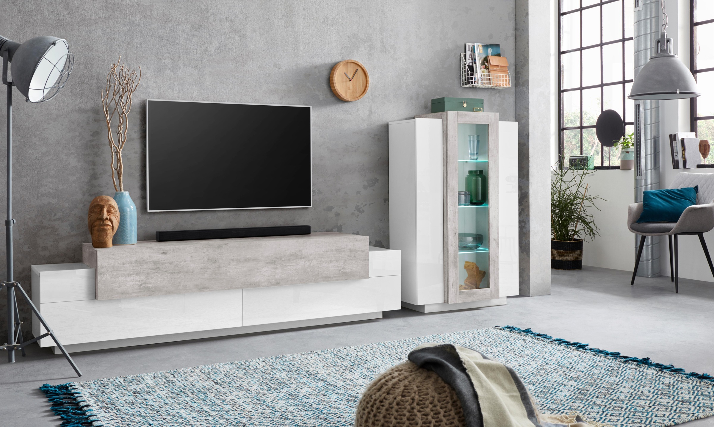 INOSIGN Wohnwand "Coro, Anbauwand, Medienwand" Set, 2 Stk. tlg. günstig online kaufen