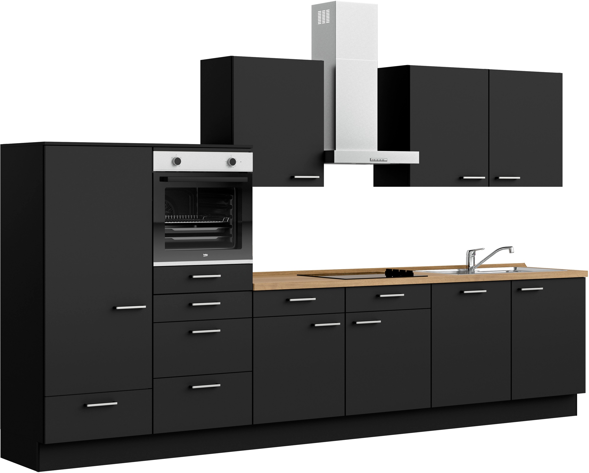 nobilia® Küchenzeile »"Touch I"«, vormontiert, Ausrichtung wählbar, Breite 360 cm, wahlw. mit E-Geräten