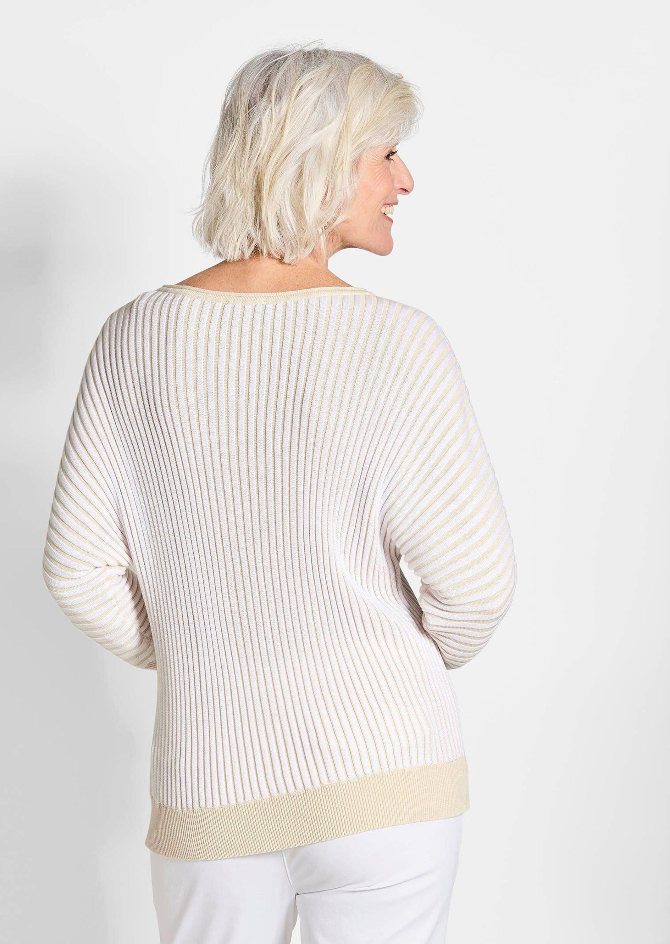 GOLDNER Rundhalspullover »Pullover Pullover mit Fledermausärmeln«