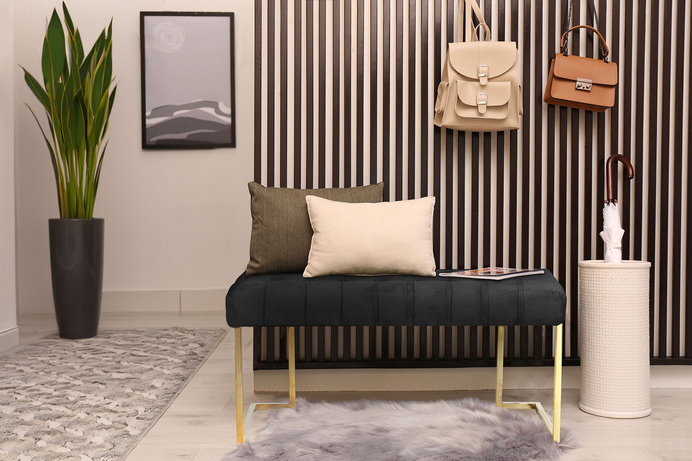 Kayoom Sitzbank "Rare 225, Edler Touch durch goldenes Gestell" 1 Stk. tlg. günstig online kaufen