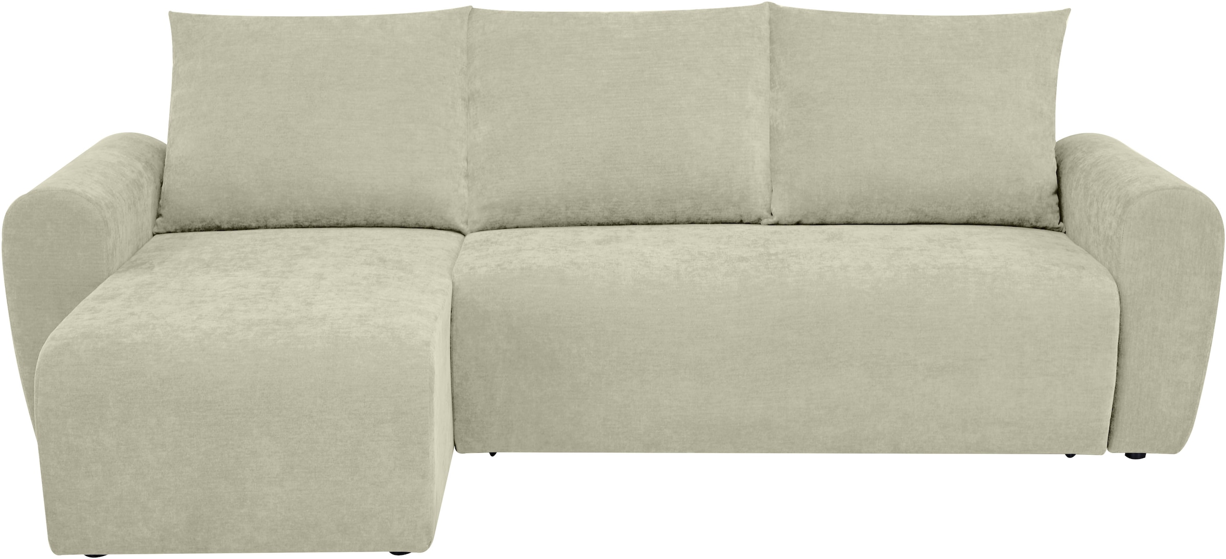 Home affaire Ecksofa »Nortrud-Uni, 241 cm, L-Form, mit Schlaffunktion u. Bettkasten« Recamiere rechts / links montierbar, Feinstruktur-Bezug