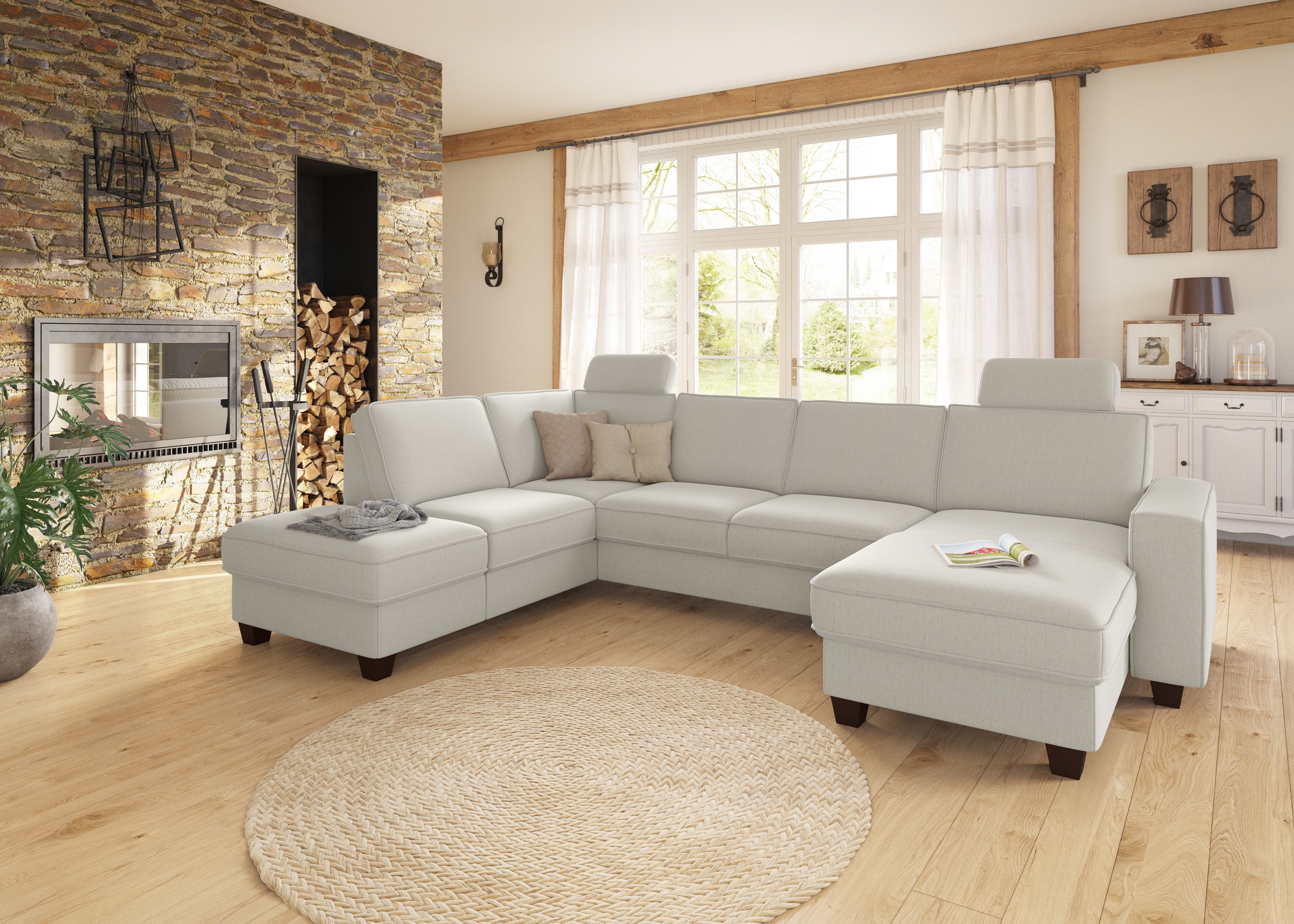 Home affaire Wohnlandschaft "County U-Form" wahlweise Ottomane links oder r günstig online kaufen