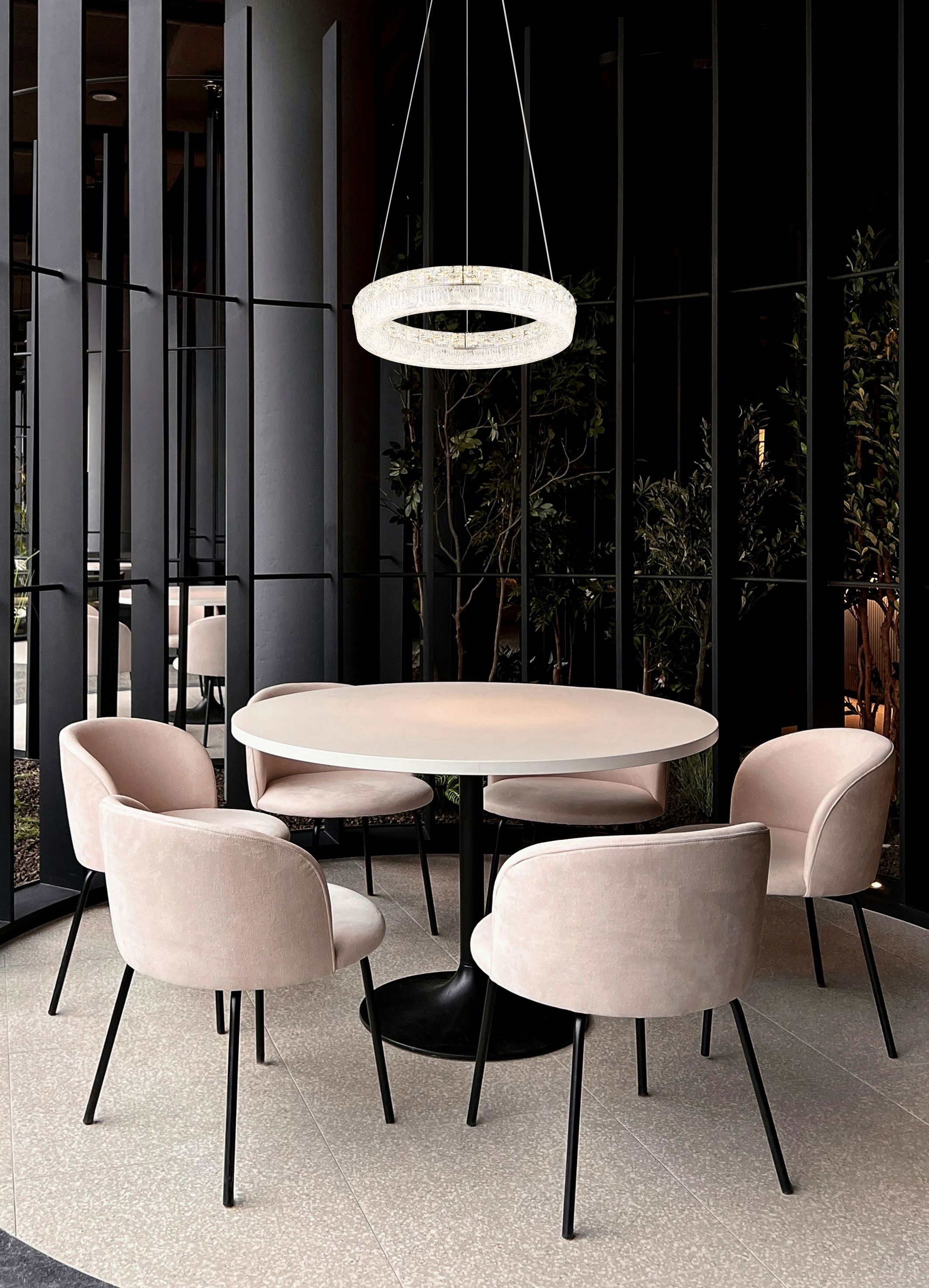 GLOBO LIGHTING Hängeleuchte »LAUREL« LED-Modul 1 Stk. Verchromte Hängeleuchte mit Acryl und Glaskristallen, dimmbar, LED 24W