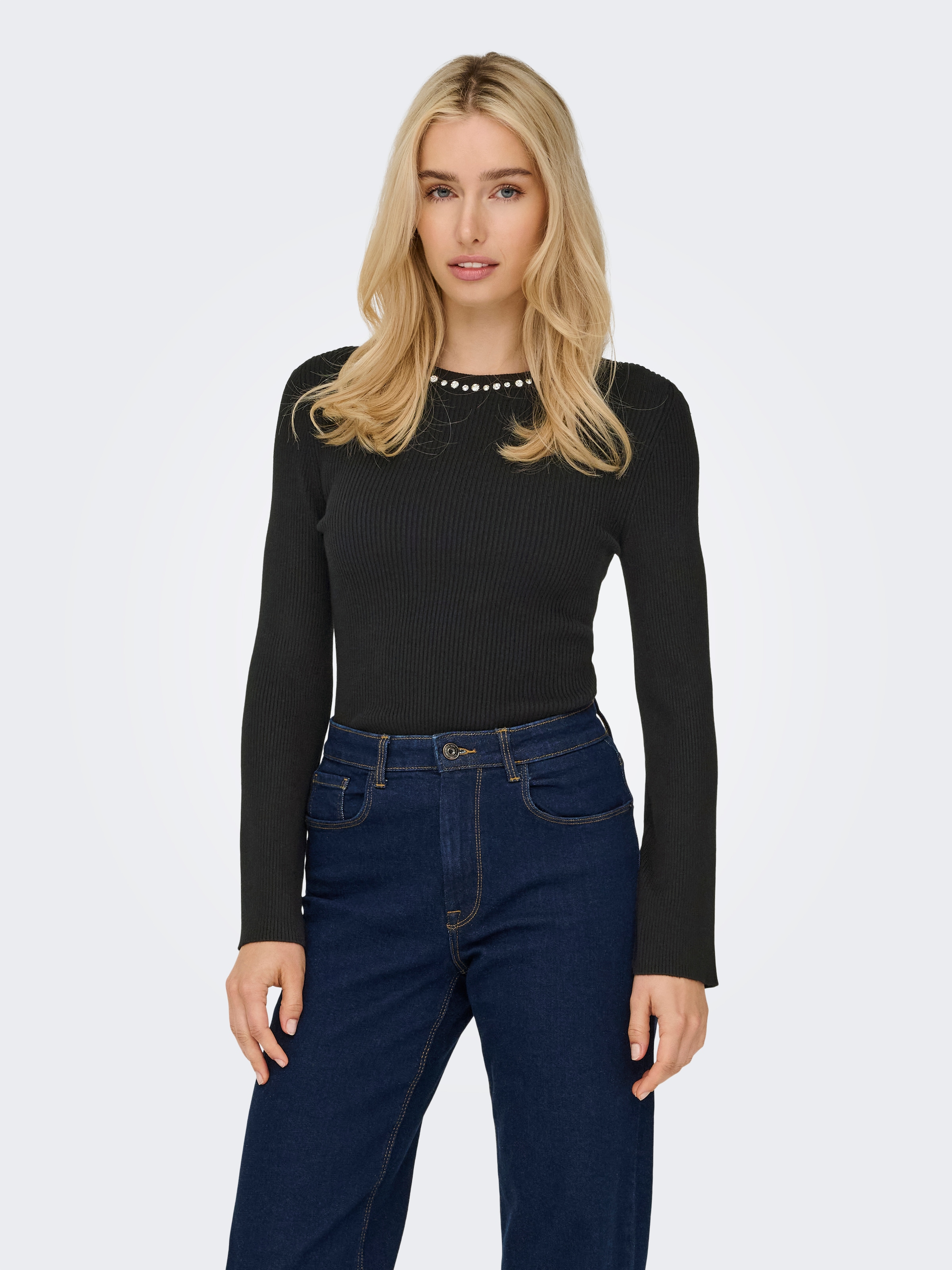 ONLY Rundhalspullover "ONLNATASCHA LS BLING O-NECK CC KNT" günstig online kaufen