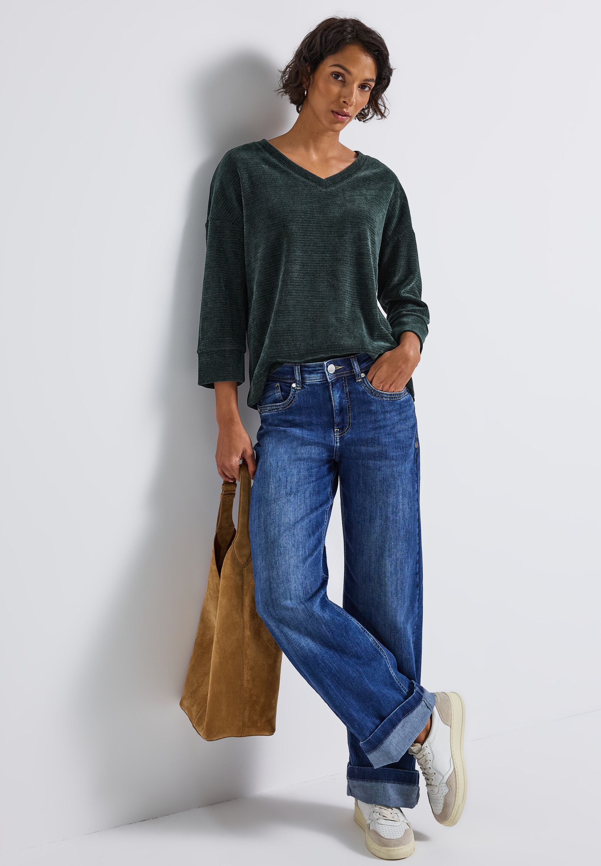 STREET ONE 3/4 Arm-Pullover, mit Rippbündchen