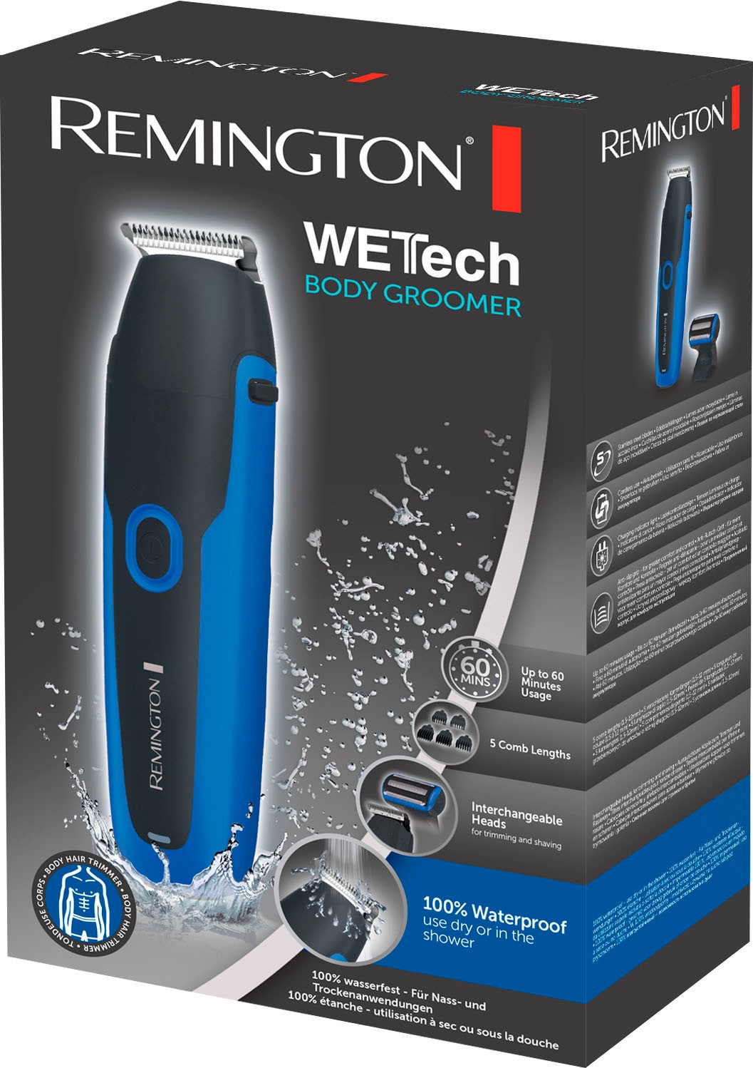 Remington Multifunktionstrimmer »BHT6256 WETTech Body Groomer«, 7 Aufsätze, WETTech  Body Groomer, für Nass & Trockenanwendung | BAUR