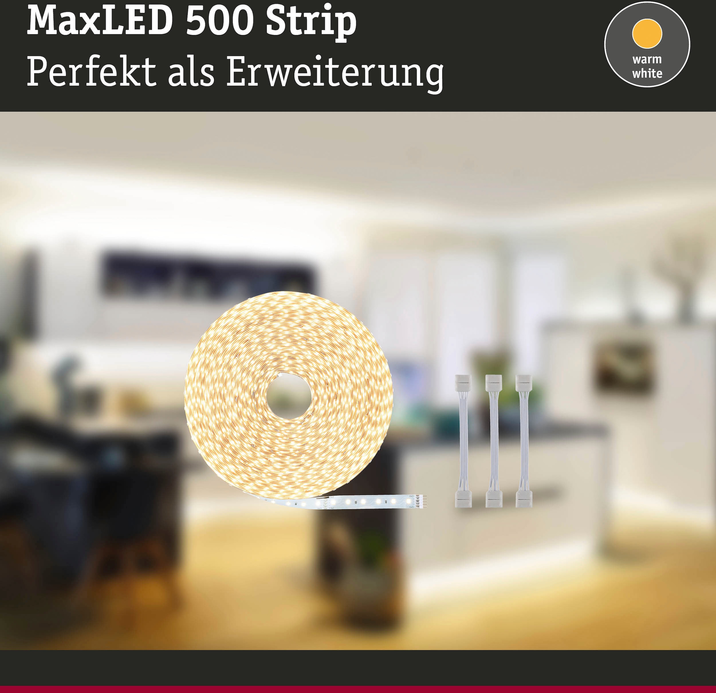 Paulmann LED-Streifen »MaxLED 500 Einzelstripe inkl. Adapterkabel 20m  Warmweiße 72W 550lm/m«, 1 St.-flammig, unbeschichtet kaufen | BAUR