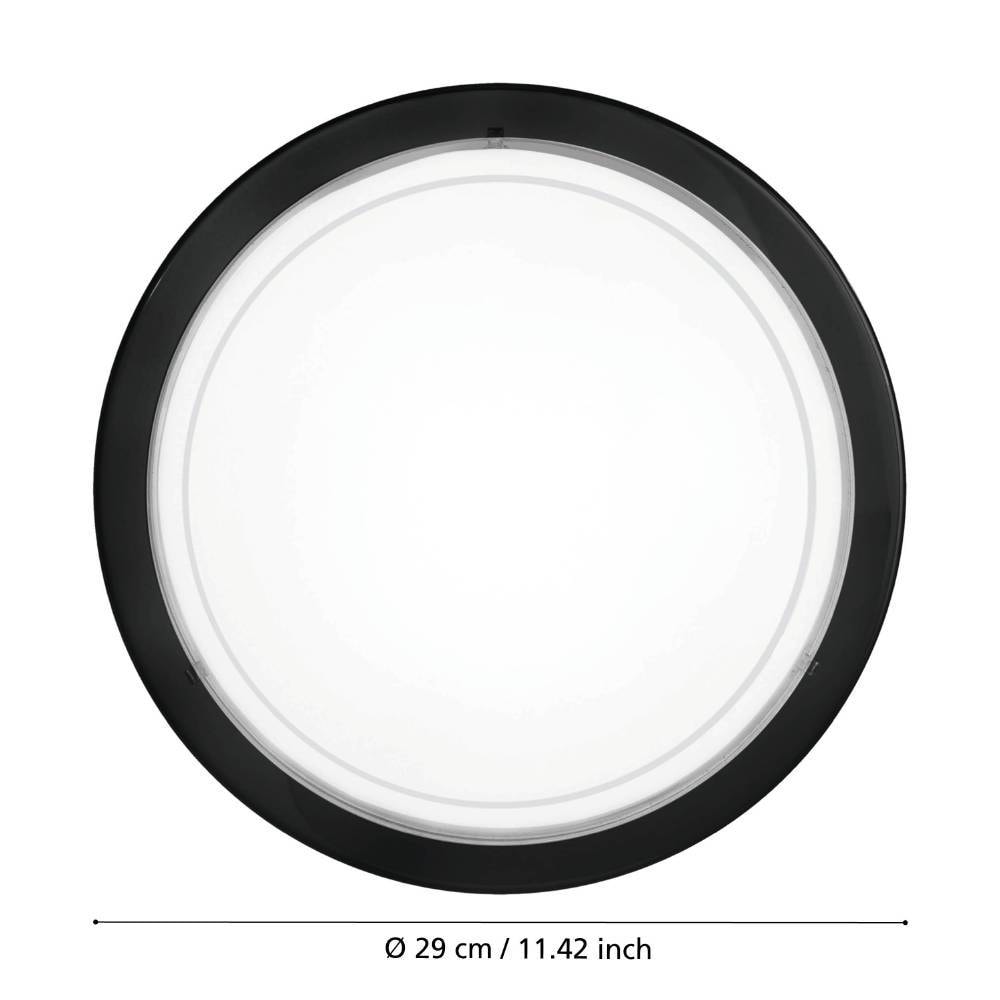 EGLO Deckenleuchte »PLANET 1 Deckenlampe, schwarz, Stahl, Glas, Küchenlampe, E27«, 1 flammig, Leuchtmittel E27 | ohne Leuchtmittel, Wohnzimmerlampe, Flurlampe, Esszimmer, Büro, zeitlos, 29x29x8,5cm