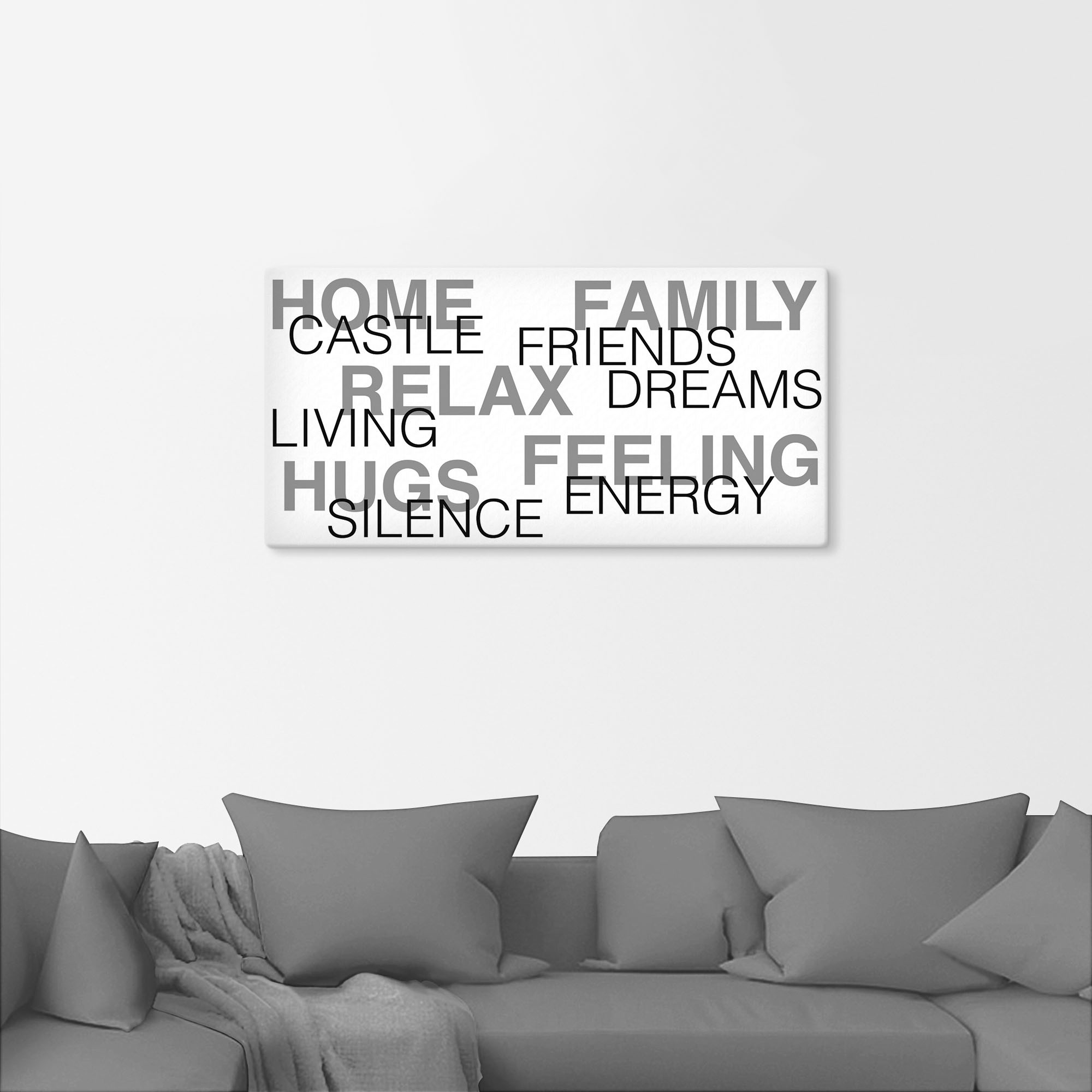 Artland Leinwandbild "Zuhause" Sprüche & Texte 1 Stk. tlg. auf Keilrahmen g günstig online kaufen