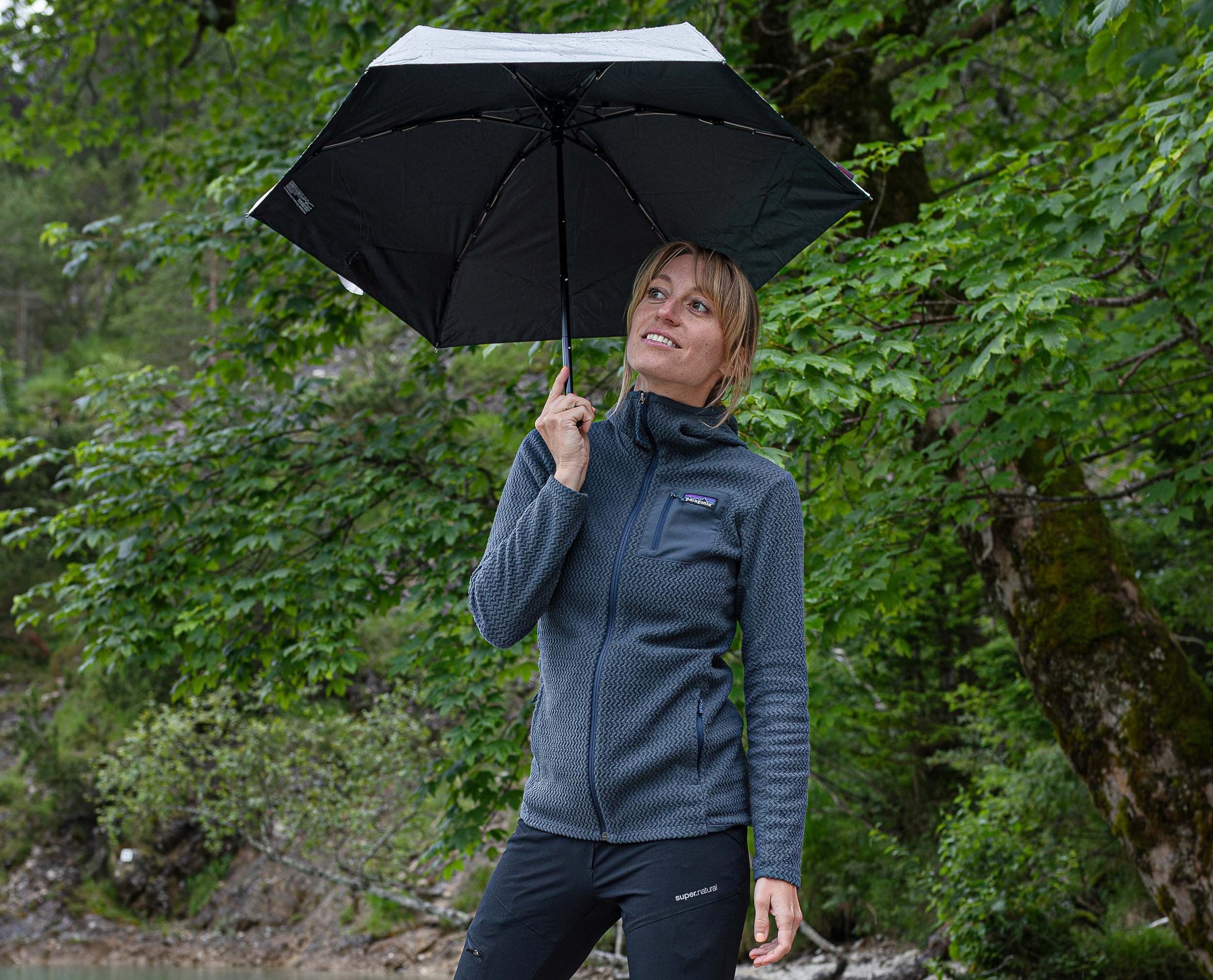 EuroSCHIRM® Taschenregenschirm »Dainty, silber«, besonders leicht, super flach und extra klein, mit UV-Schutz 50+
