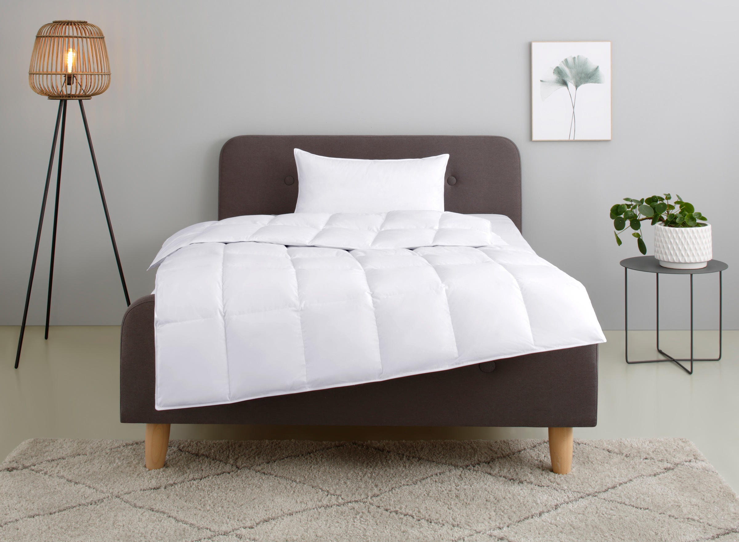 OTTO home Federbettdecke + Kopfkissen "Irah Bettdecke 135x200 cm, 155x220 cm" Set mit Kissen 80x80 cm, Sommer, Winter, Made in Germany