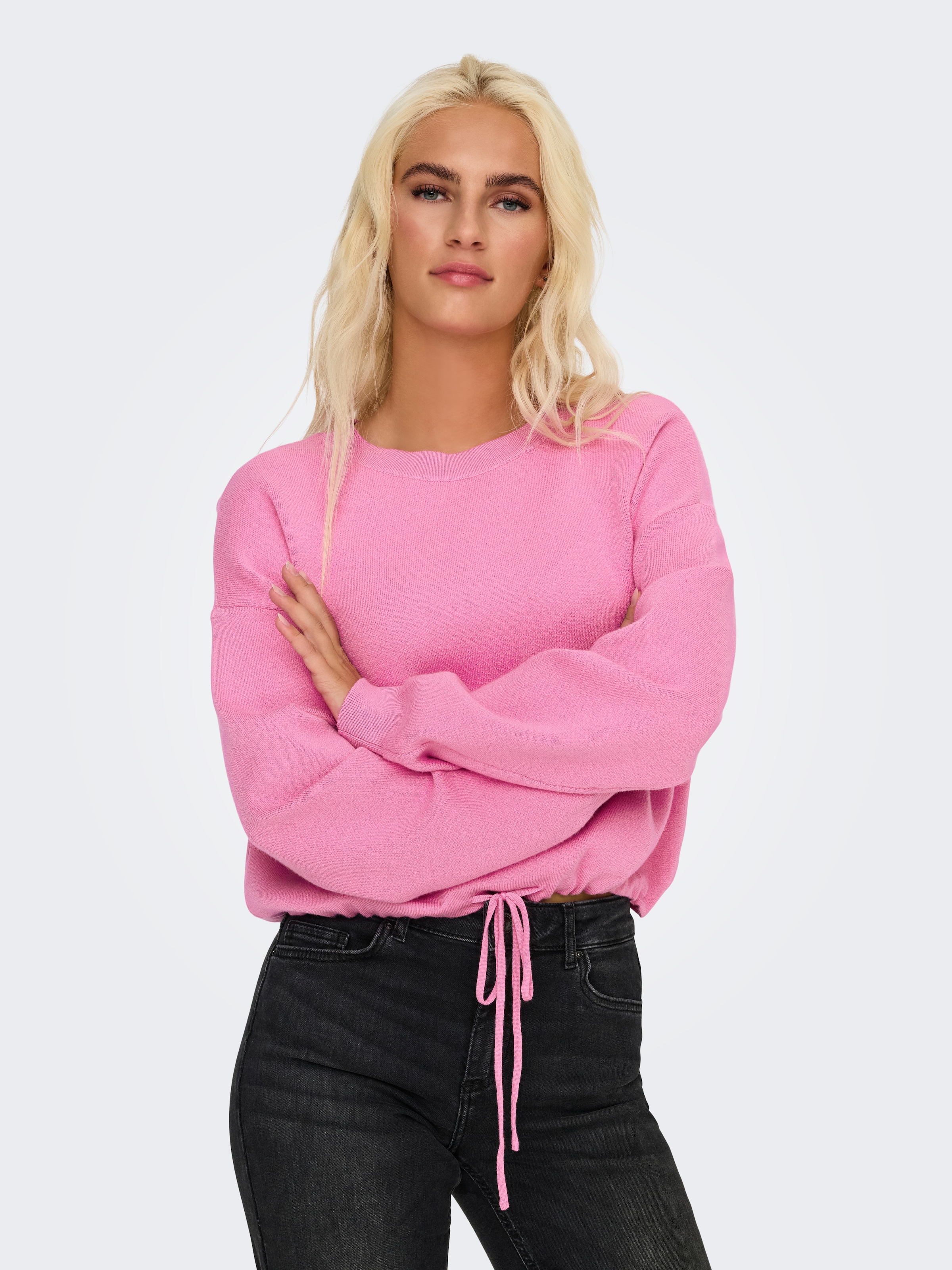 ONLY Strickpullover »ONLSUMMER LIFE LS O-NECK STRING CC KNT«