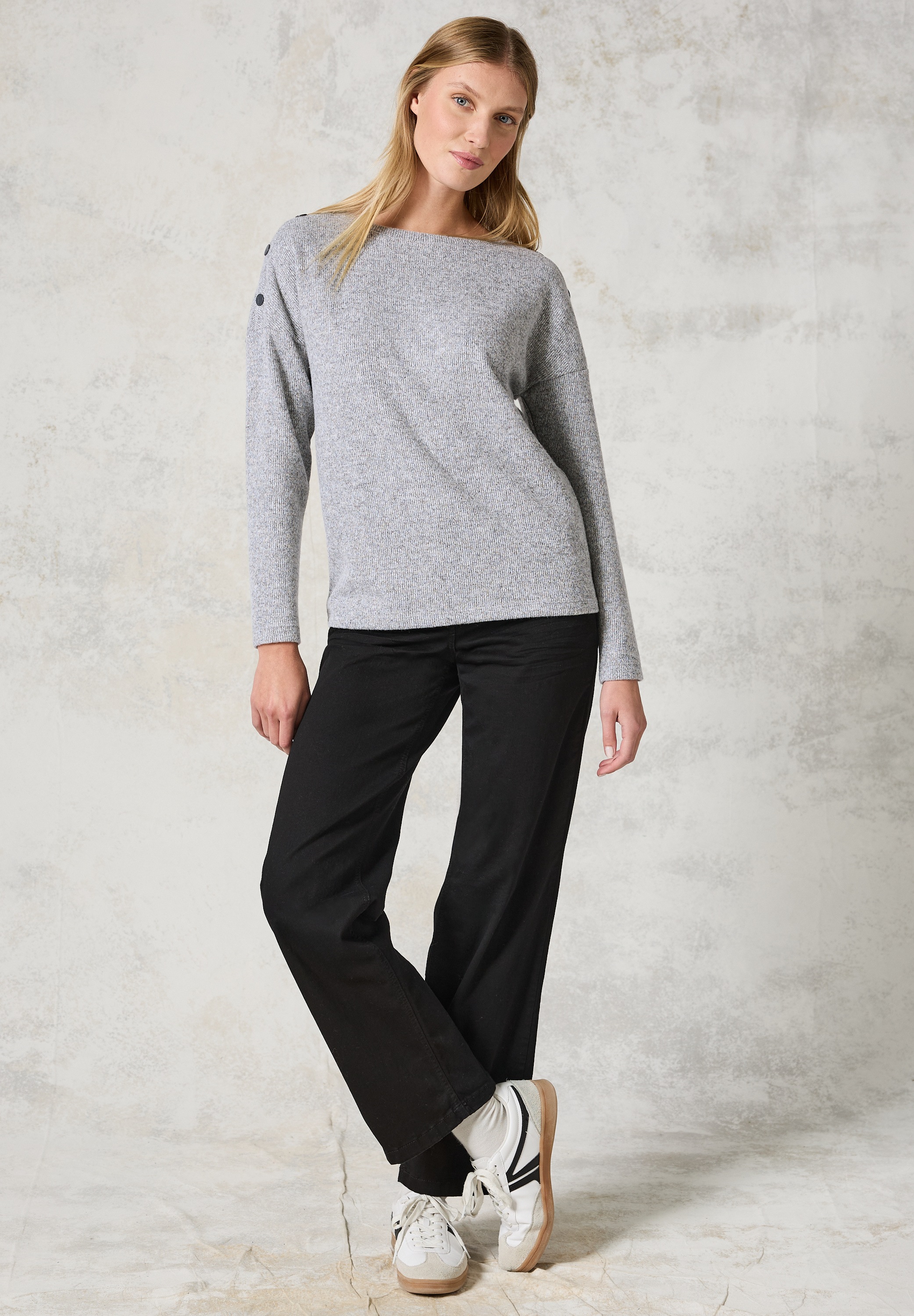 Cecil Langarmshirt, aus softem Materialmix