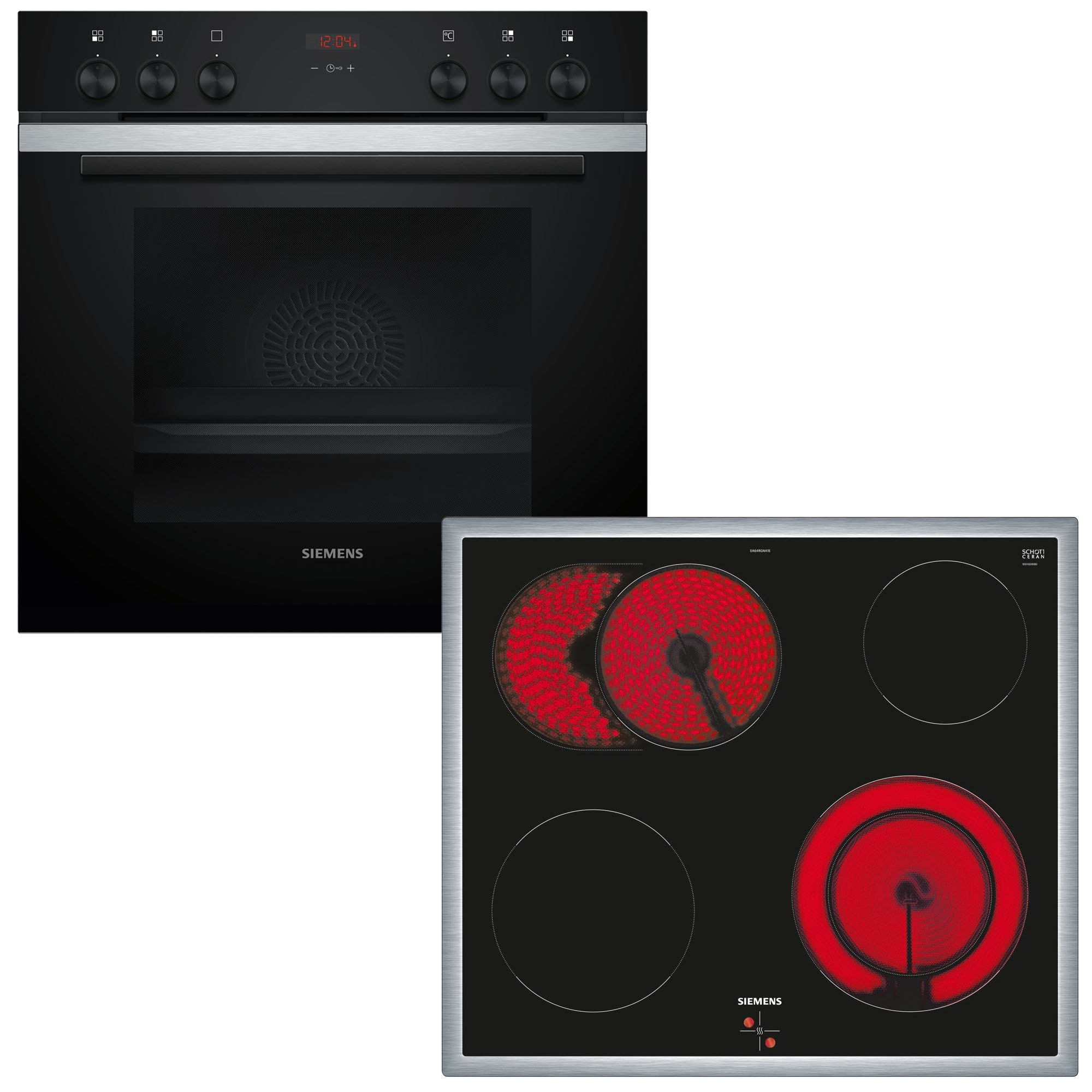 SIEMENS Elektro-Herd-Set "EQ211KB11", grau, Herdsets, Backwagen mit ausziehbarer Tür für bequemes Kochen & Backen