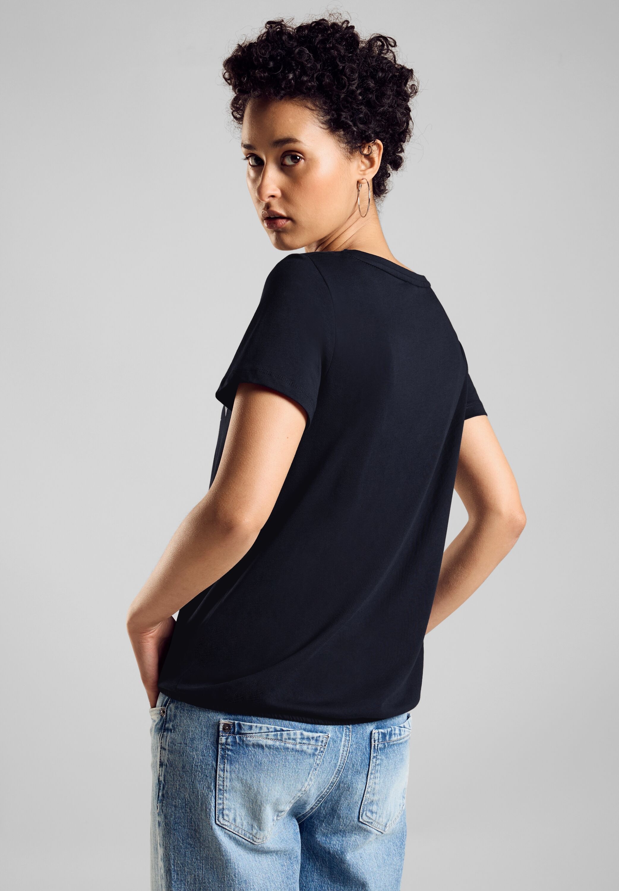 STREET ONE Print-Shirt, mit Gummizug im Bund