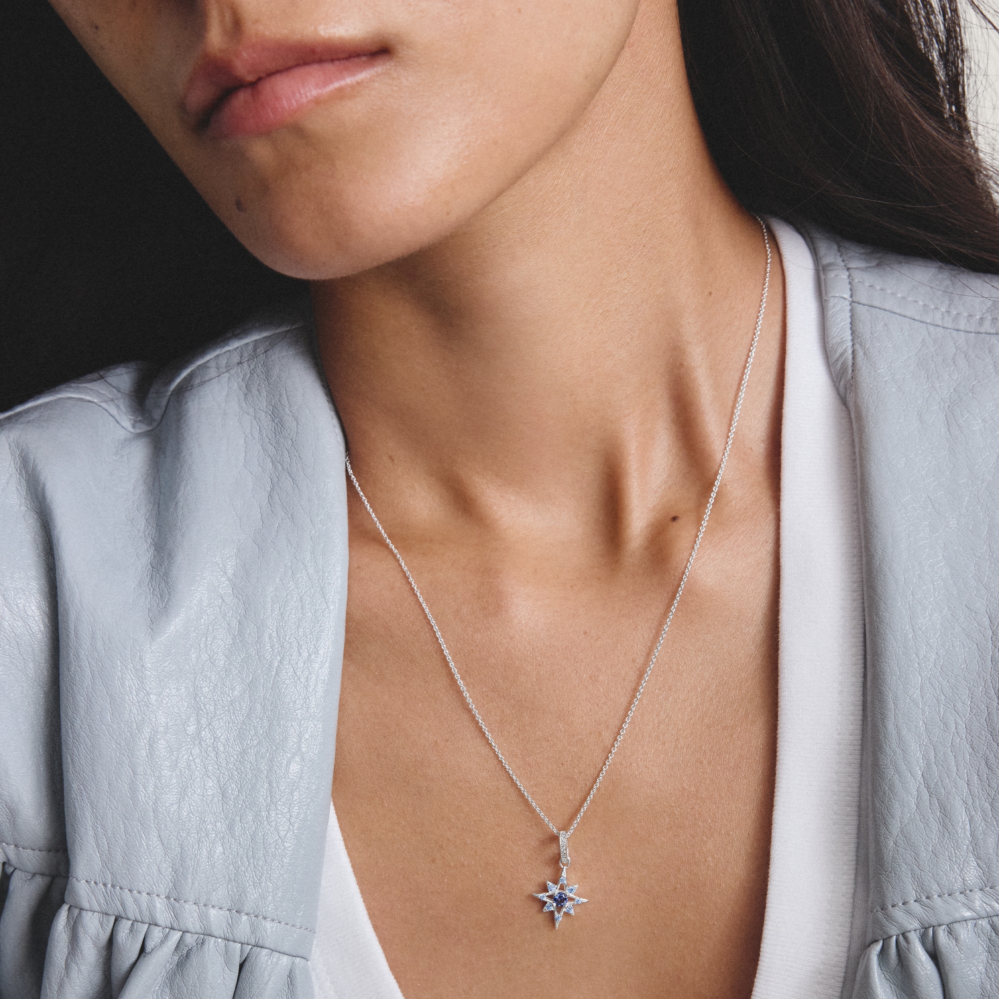 THOMAS SABO Kette mit Anhänger »Midnight Sky Kette« mit Zirkonia (synth.), Glas-Keramik Stein