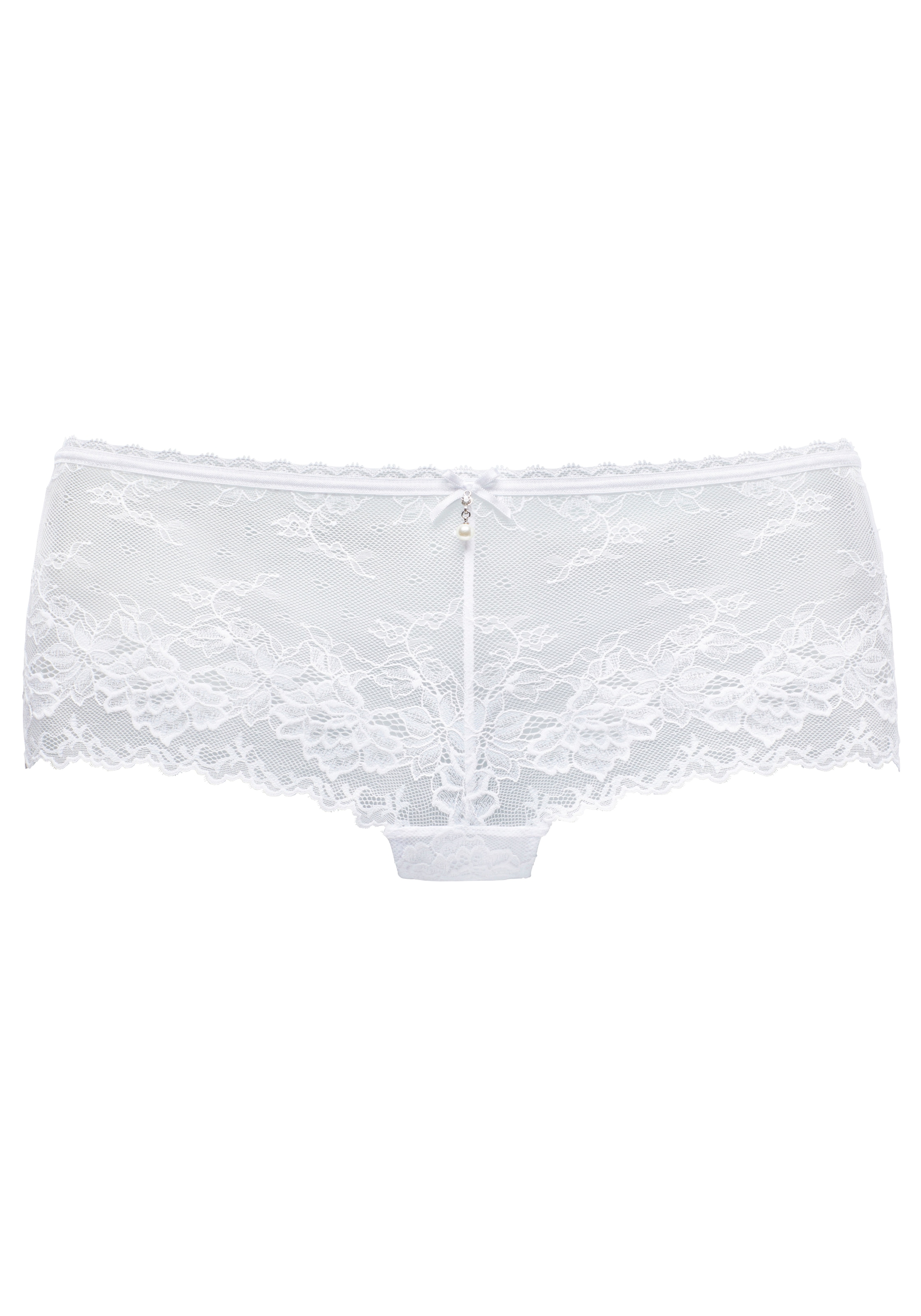 LASCANA Panty, aus dezent transparenter Jacquardspitze mit edlem Perlenaccessoire