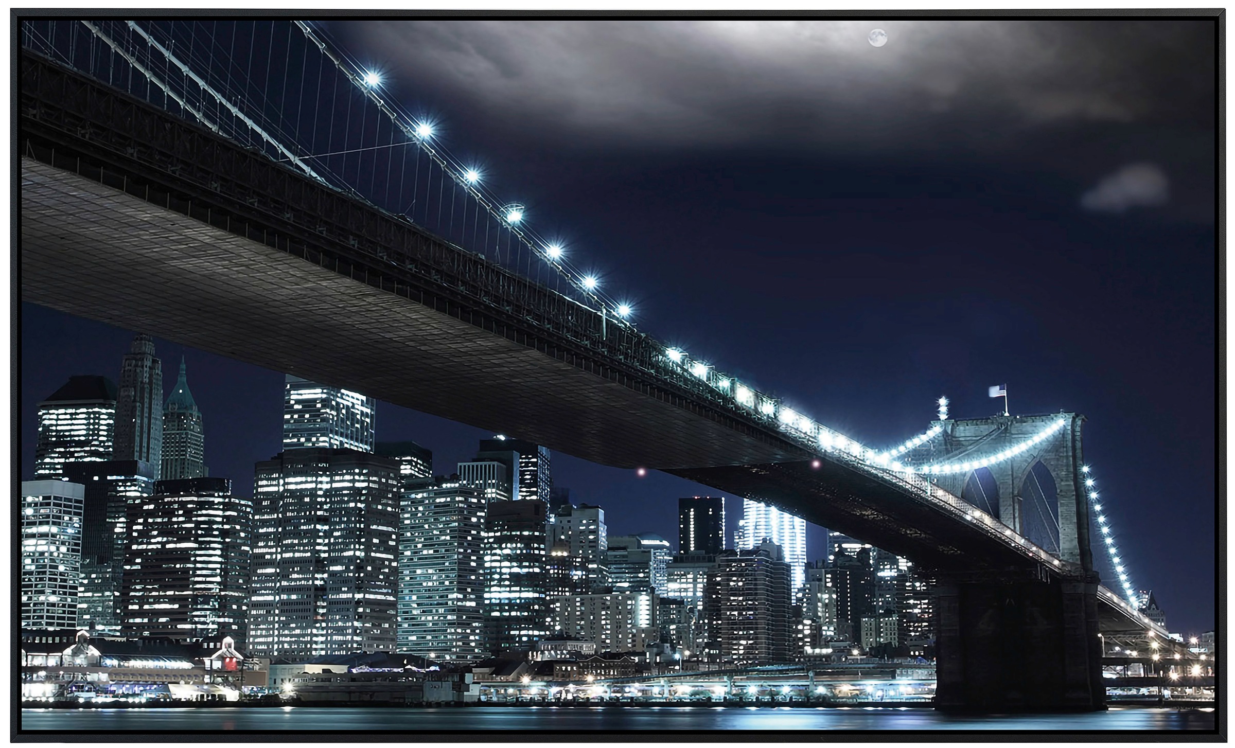 Papermoon Infrarotheizung »Brooklyn Bridge bei Nacht«, sehr angenehme Strahlungswärme