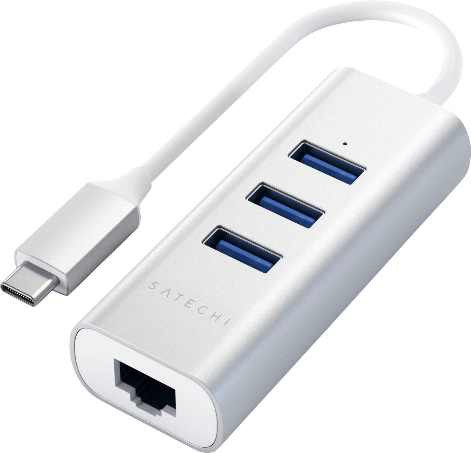 Satechi USB-Adapter »Type-C 2-in-1 3 Port USB 3.0 Hub & Ethernet«, USB 3.0 Typ A-RJ-45 (Ethernet) zu USB Typ C