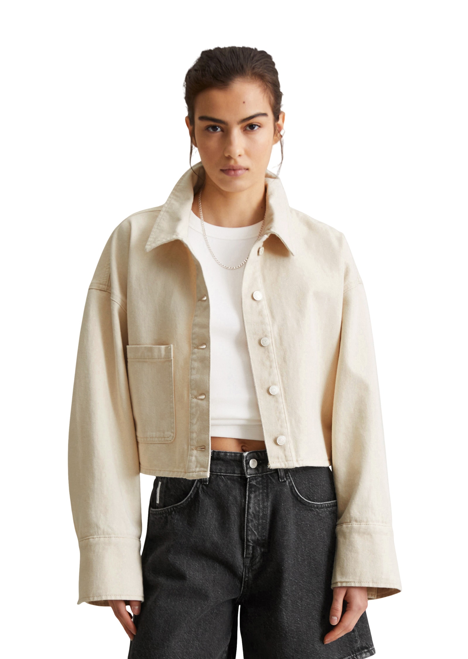 Marc OPolo DENIM Jeansjacke "aus Rigid Denim ohne Elasthan", ohne Kapuze günstig online kaufen