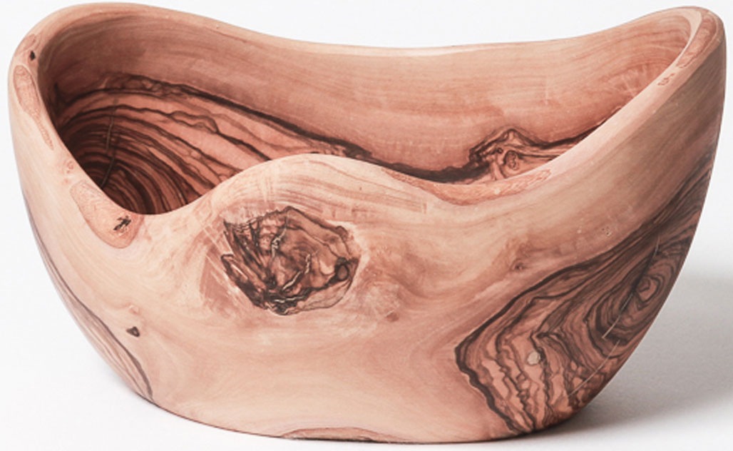 Obstschale, Ø 28cm, braun, BERARD FRANCE 1892, Schüsseln, Olivenholz, handgefertigt, jedes Stück ein Unikat