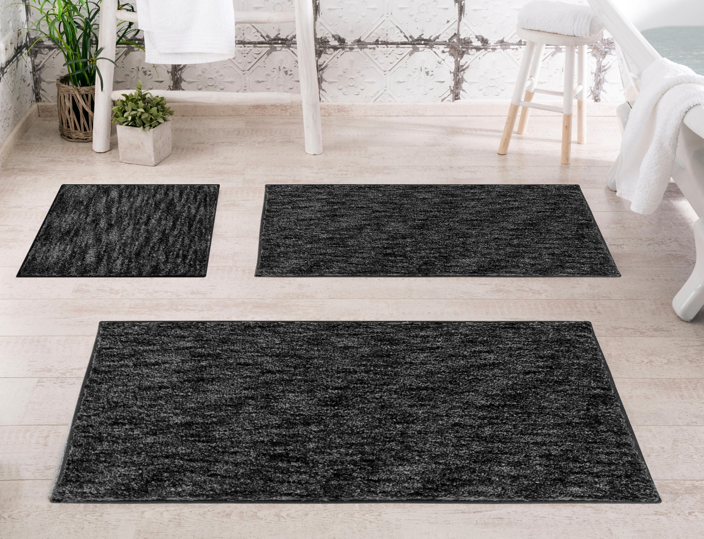 Grund Badematte »Mirage«, rutschhemmend beschichtet, fußbodenheizungsgeeignet, besonders dichter Flor, Badematte in Melange-Optik