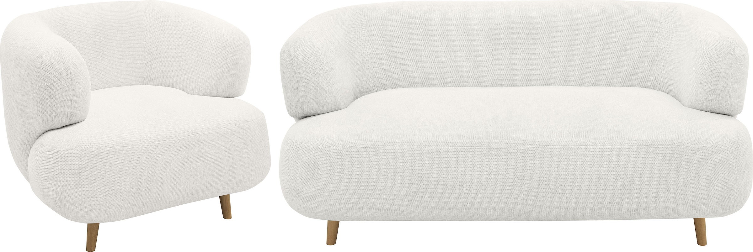 Home affaire Polstergarnitur "Tistam" 2-teilig, 2-Sitzer und Sessel, runde, günstig online kaufen