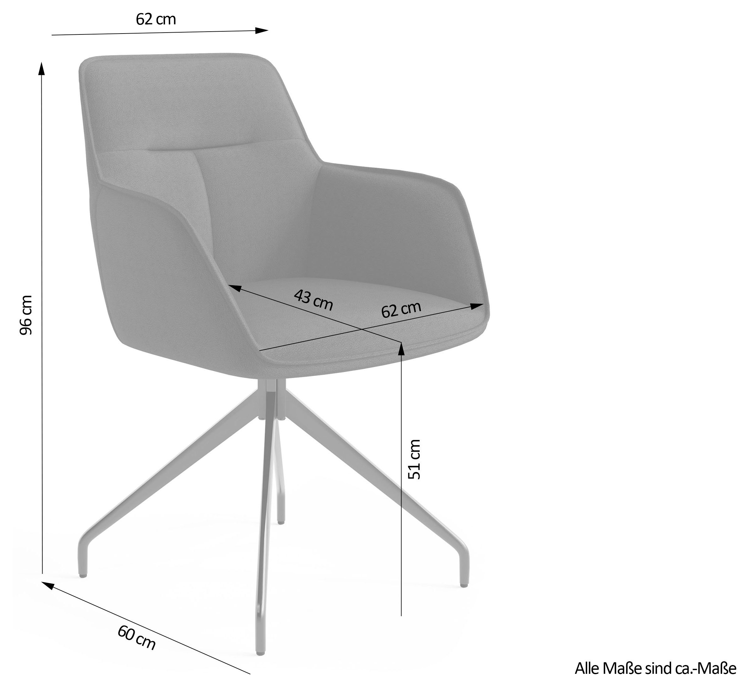 byLIVING Esszimmerstuhl »Memphis«, (Set), 2 St., Luxus-Kunstleder, 2er-Set, gepolstert mit hochwertigem Kunstleder, drehbar