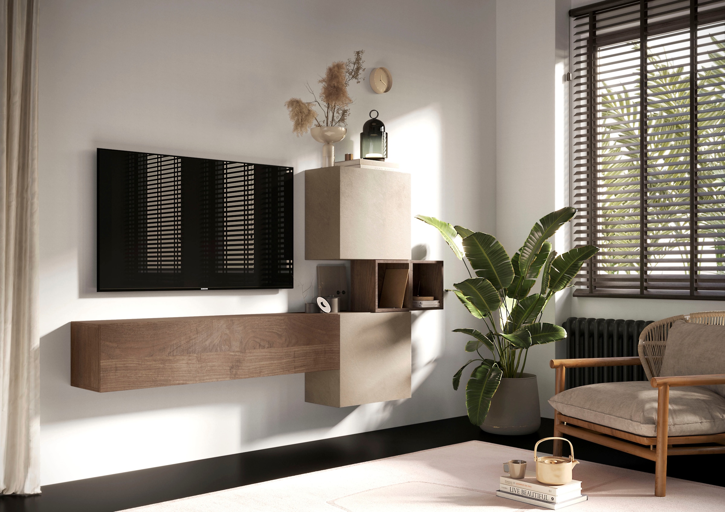 Home affaire Wohnwand "Infinity, 4tlg. Breite 222 cm, Höhe variabel, Wohnwand" Spar-Set, 4 Stk. tlg.