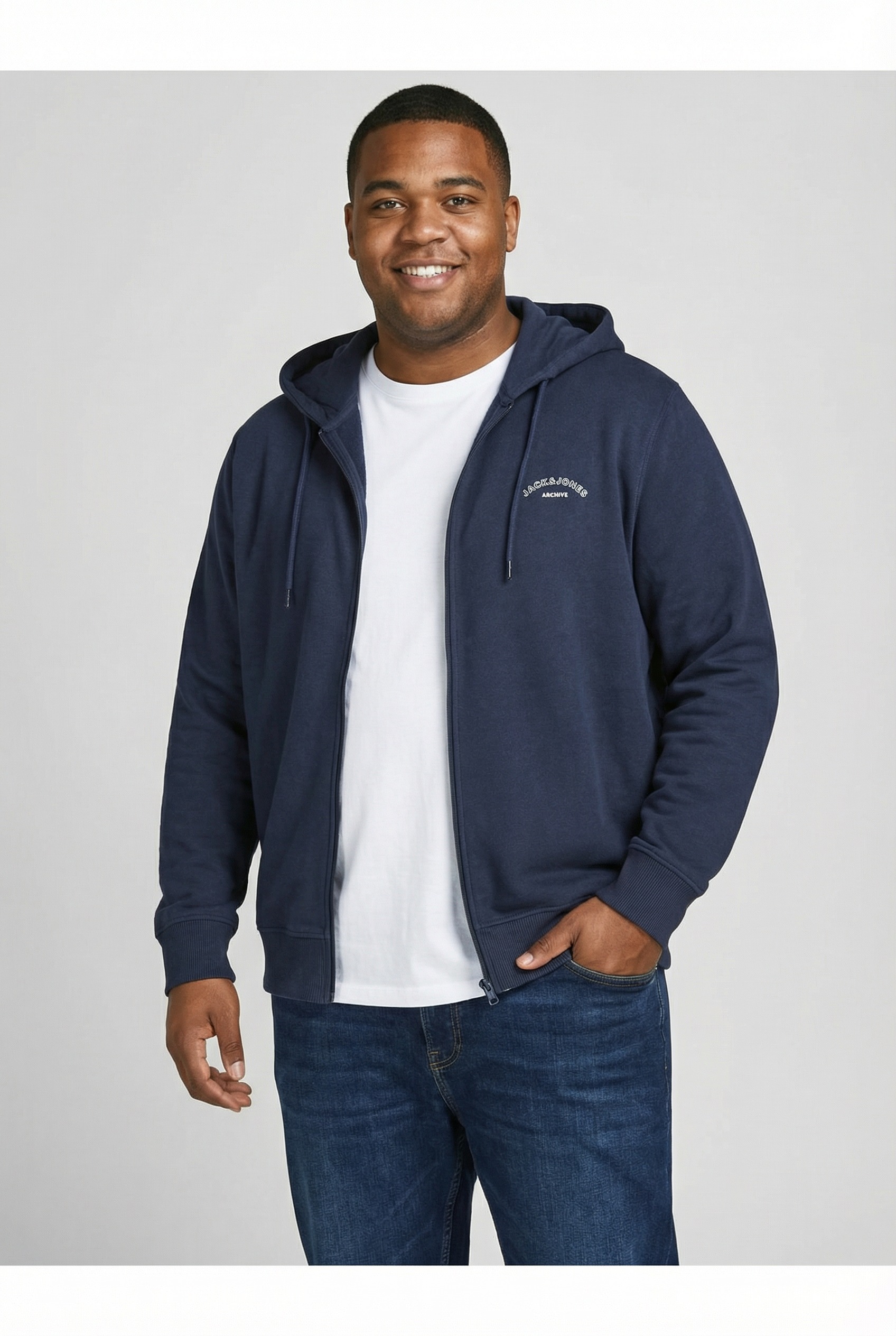 Jack & Jones PlusSize Kapuzensweatjacke "JJCOLLEGE LOGO SWEAT ZIP HOOD PLS" günstig online kaufen