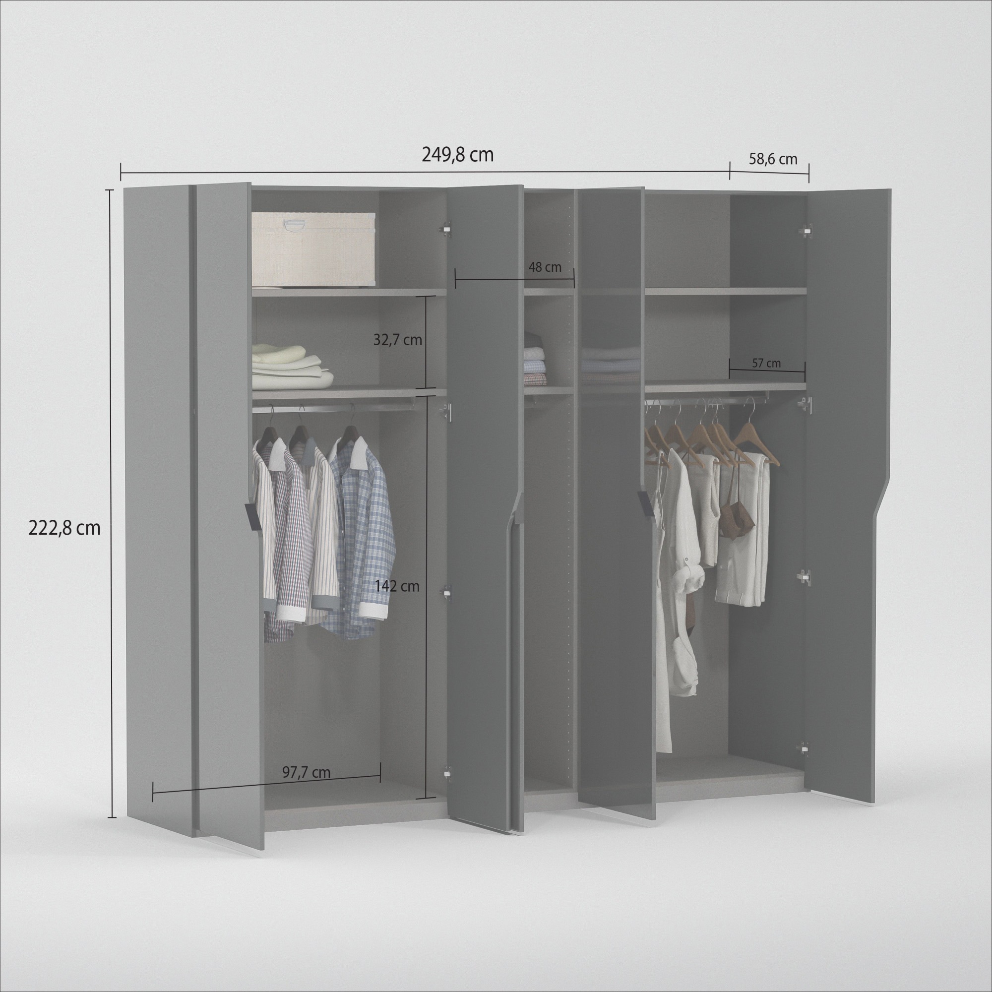 INOSIGN Kleiderschrank »AMETISTA, Drehtürenschrank, designgeformten Fronten«, Made in Italy, hochglanz lackiert, Basisausführung, Zubehör extra