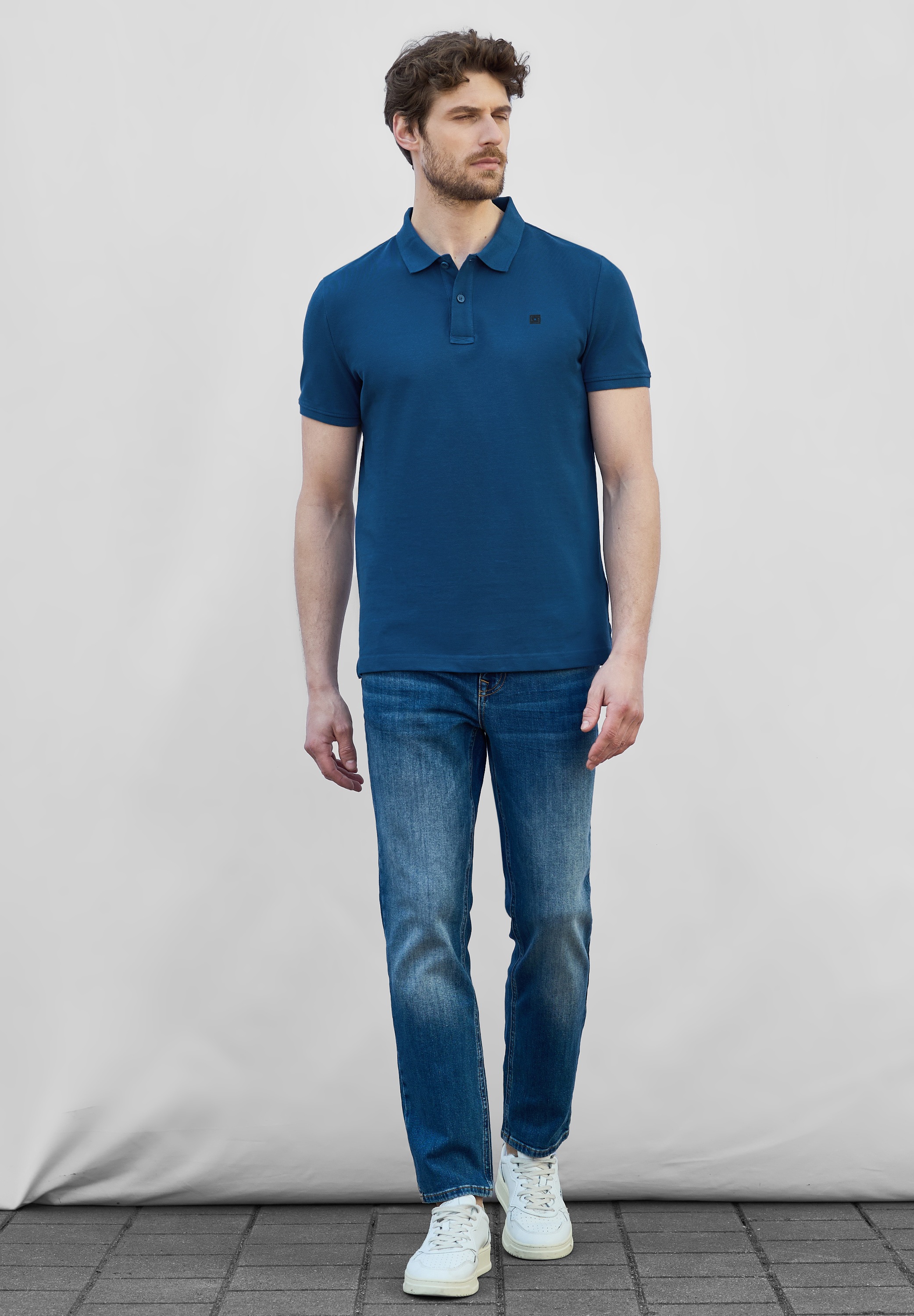 STREET ONE MEN Poloshirt, aus reiner Baumwolle