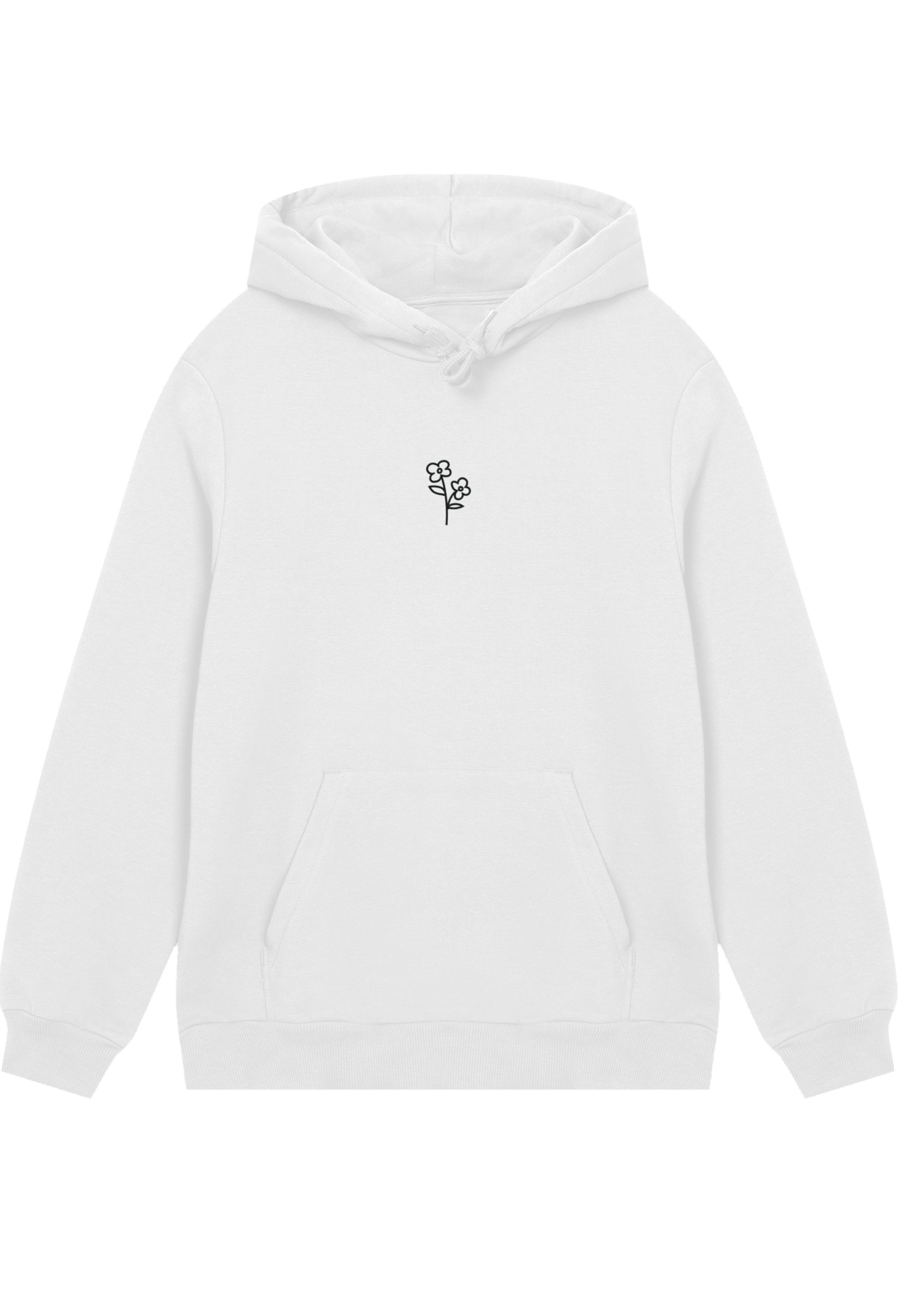 F4NT4STIC Kapuzenpullover »Handdrawn Flower Pink Bestickt«, Premium Qualität