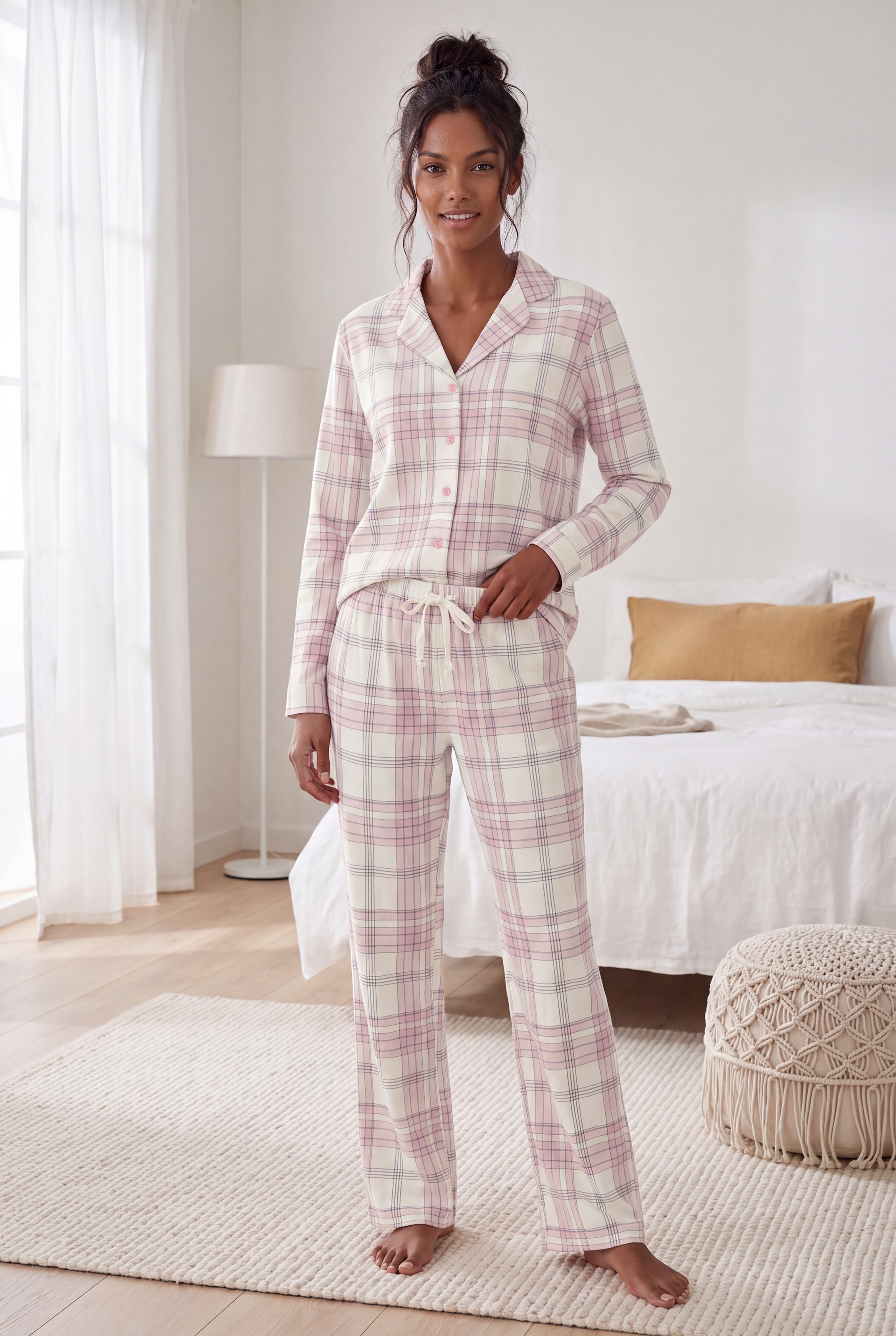 Vivance Dreams by Lascana Pyjama Set, 2 mit garngefärbten Karos