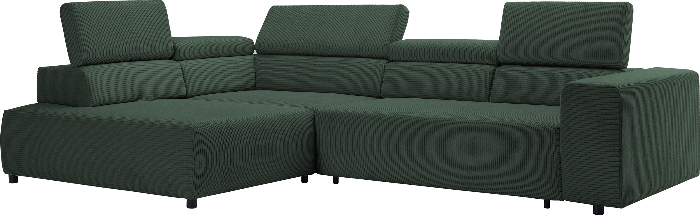 exxpo - sofa fashion Ecksofa »VITTORIO mit Komfortfunktionen, bequem und modern, Cord, L-Form«, inkl. Kopfteil- und Sitztiefenverstellung, wahlweise mit Bettfunktion