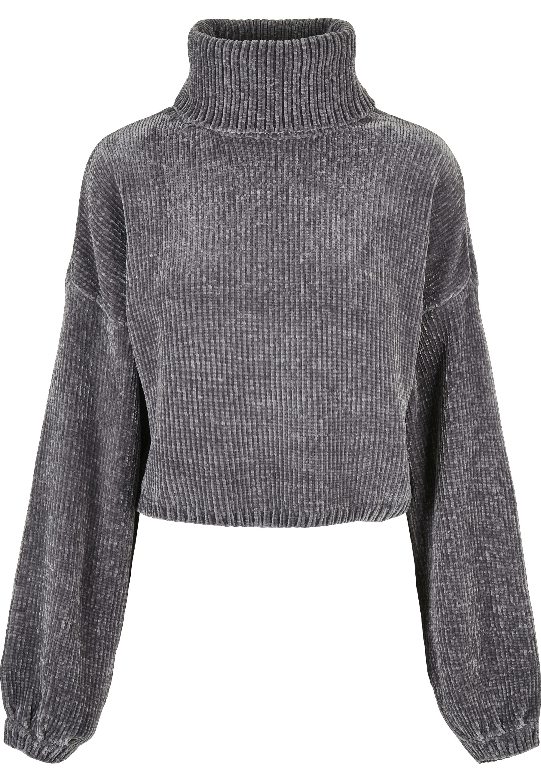 URBAN CLASSICS Sweatshirt »Urban Classics Damen Ladies Short Chenille Turtleneck Sweater«, 1 Stk.
