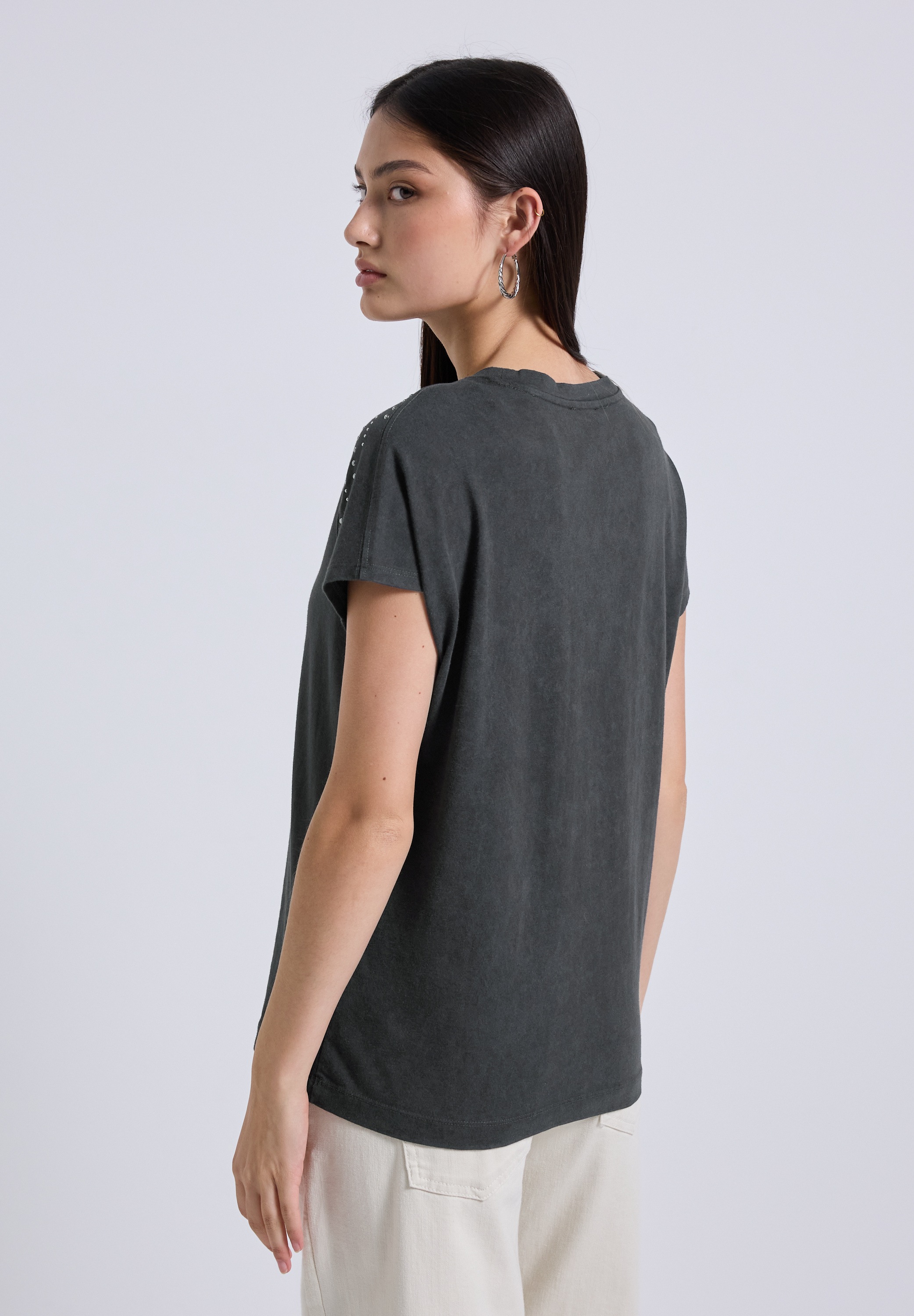 STREET ONE STUDIO Rundhalsshirt, mit Glitzer-Details günstig online kaufen