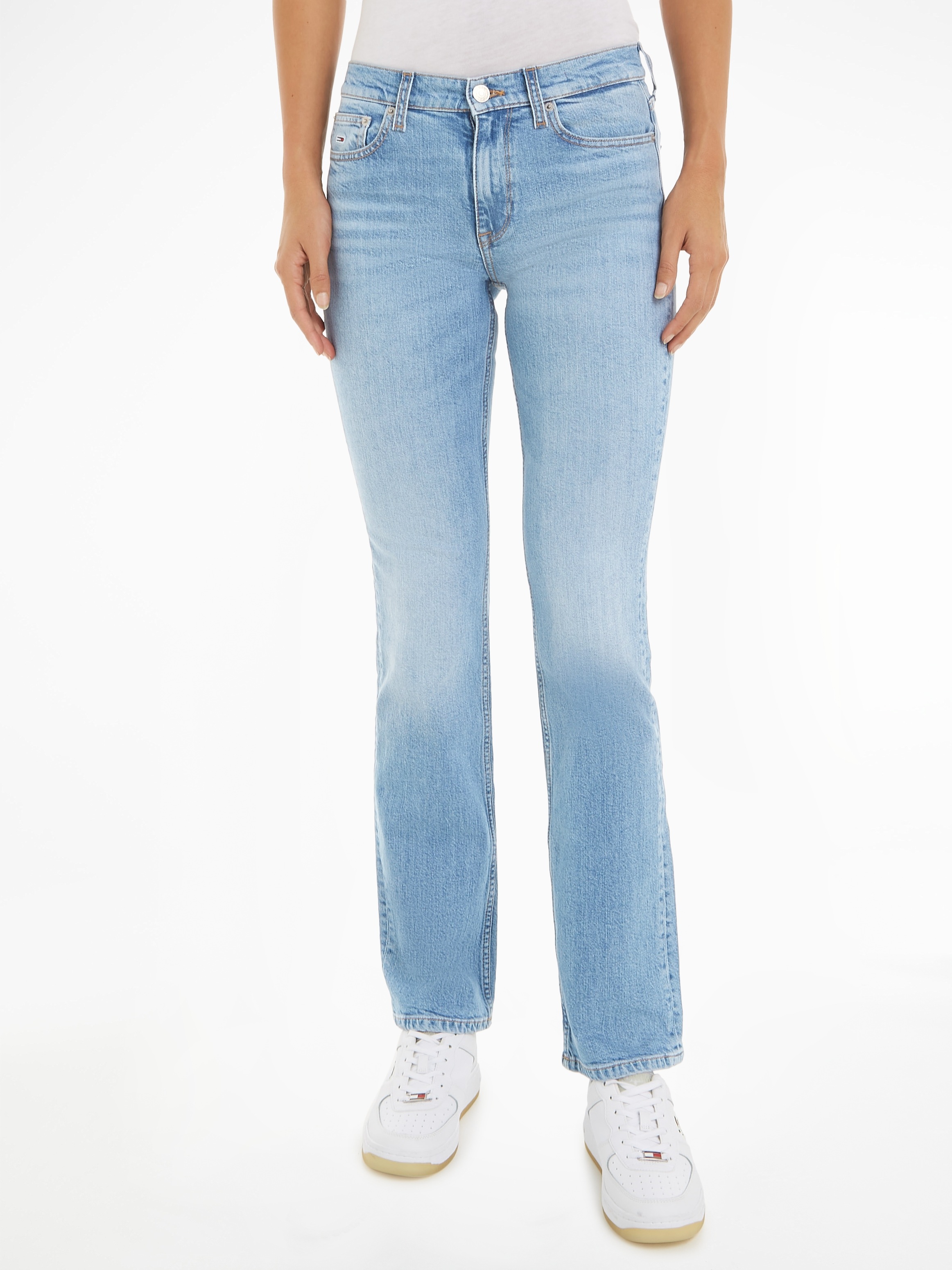 Tommy Jeans Straight-Jeans, mit Logobadge und Logostickerei für kaufen |  BAUR | Stretchjeans