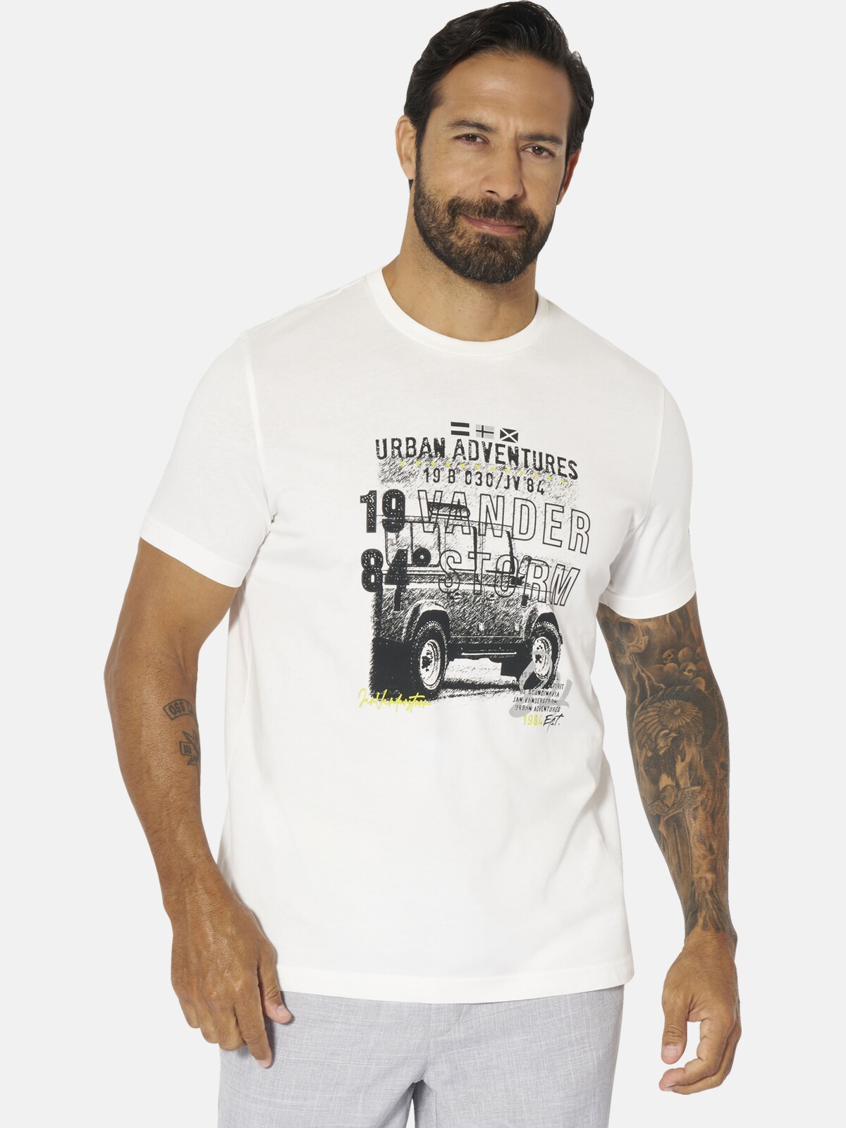 Jan Vanderstorm Rundhalsshirt "Doppelpack T-Shirt ATLE"