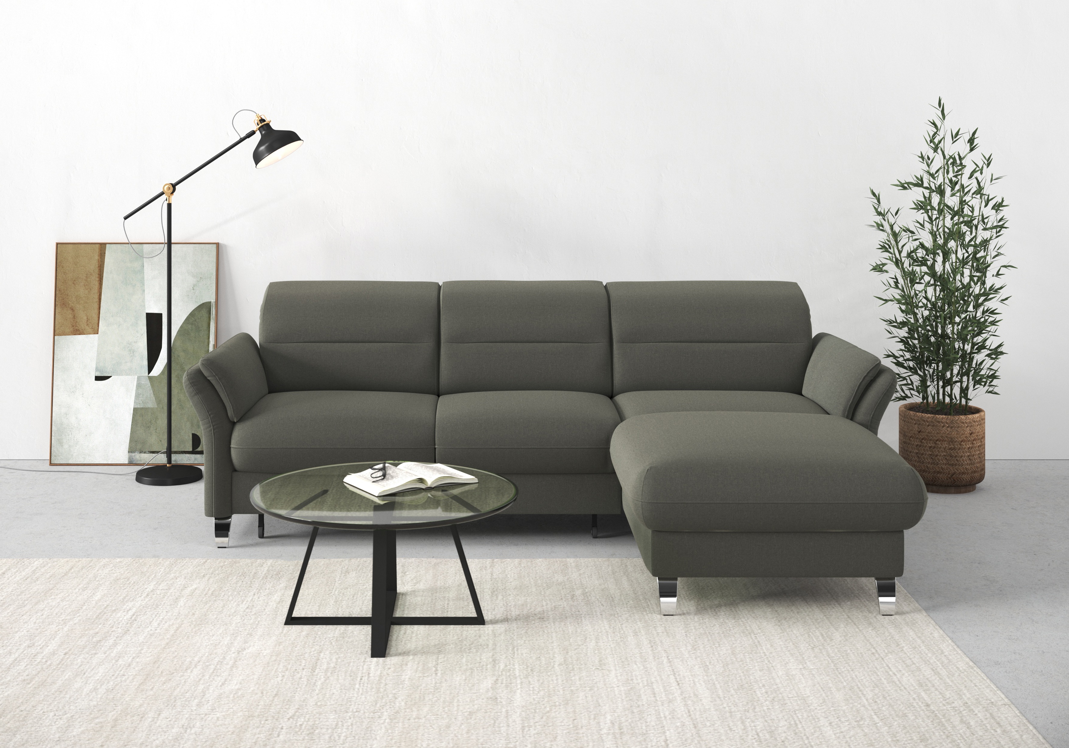 Thumbnail - sit&more Ecksofa "Grenoble L-Form mit Federkern" wahlweise mit Bettfunktion, Bettkasten, Arm- und Kopfteilverstellung