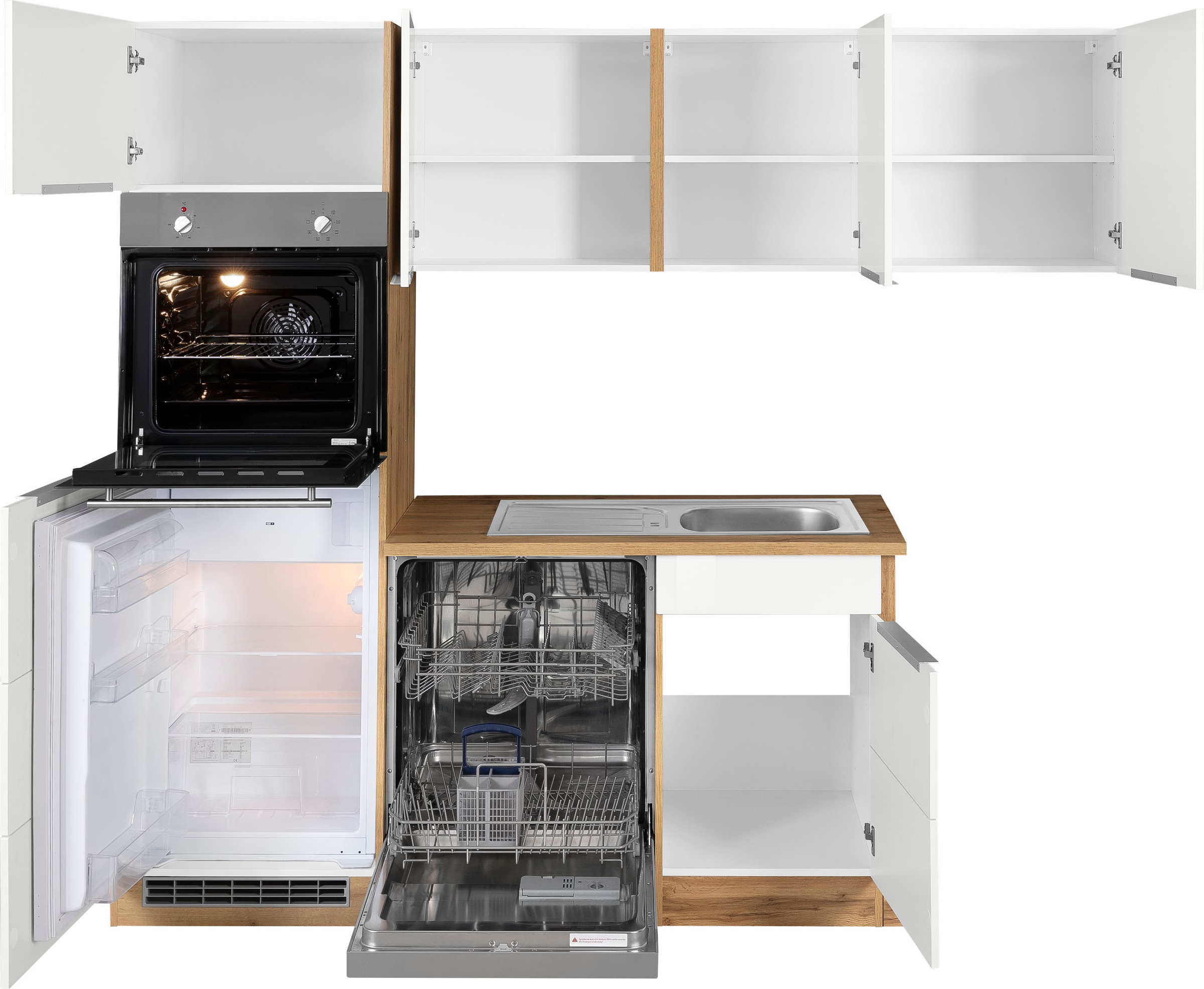 KOCHSTATION Winkelküche »KS-Brindisi Stellbreite 230/170 cm«, wahlweise mit E-Geräten und Induktion, mit MDF-Fronten