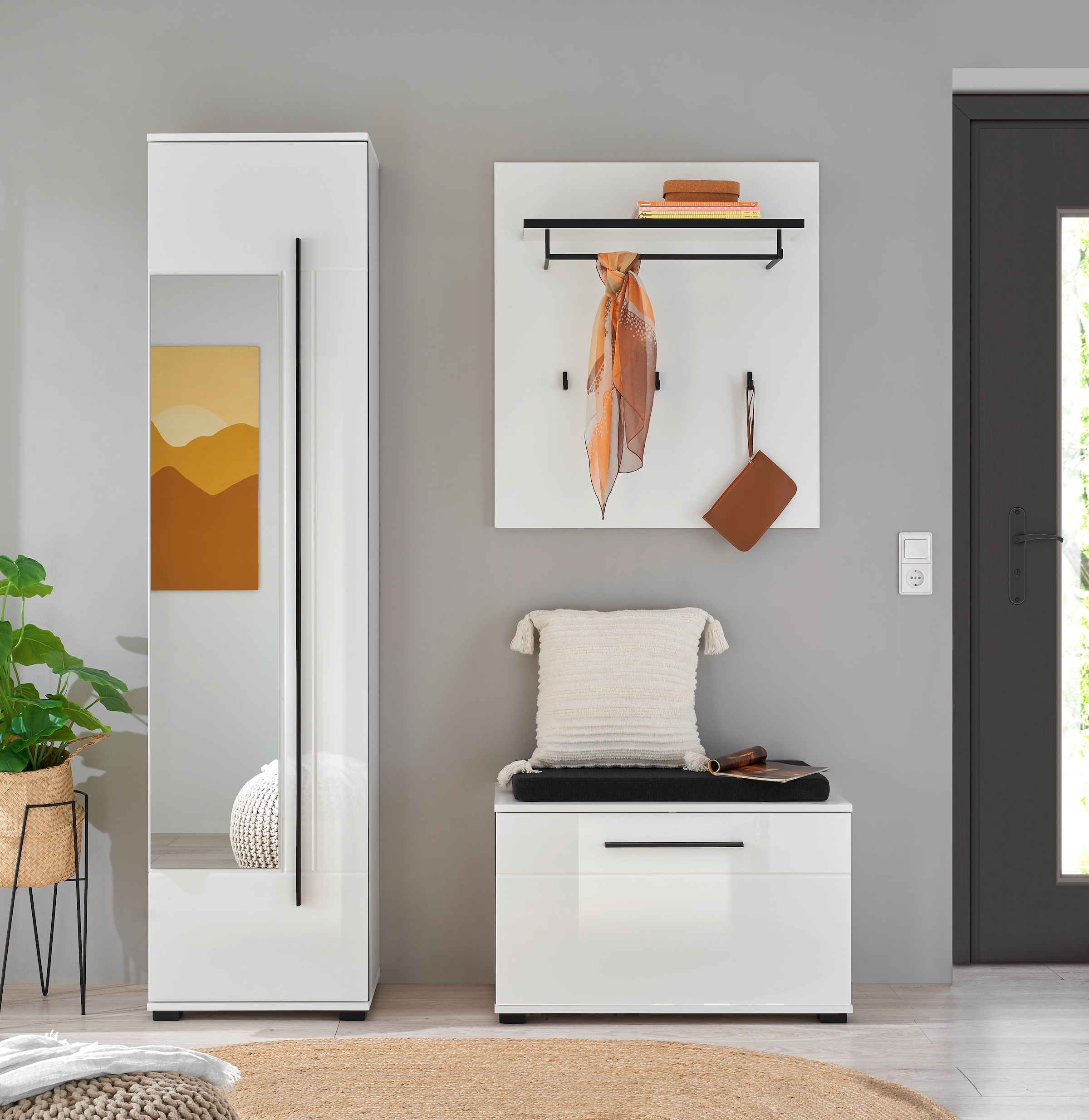 Home affaire Garderobenpaneel »Cantara, Wandregal, Flurgarderobe mit Hutablage, Kleiderstange & Haken« vielseitig einsetzbar, in zwei Farben verfügbar, 79 cm breit