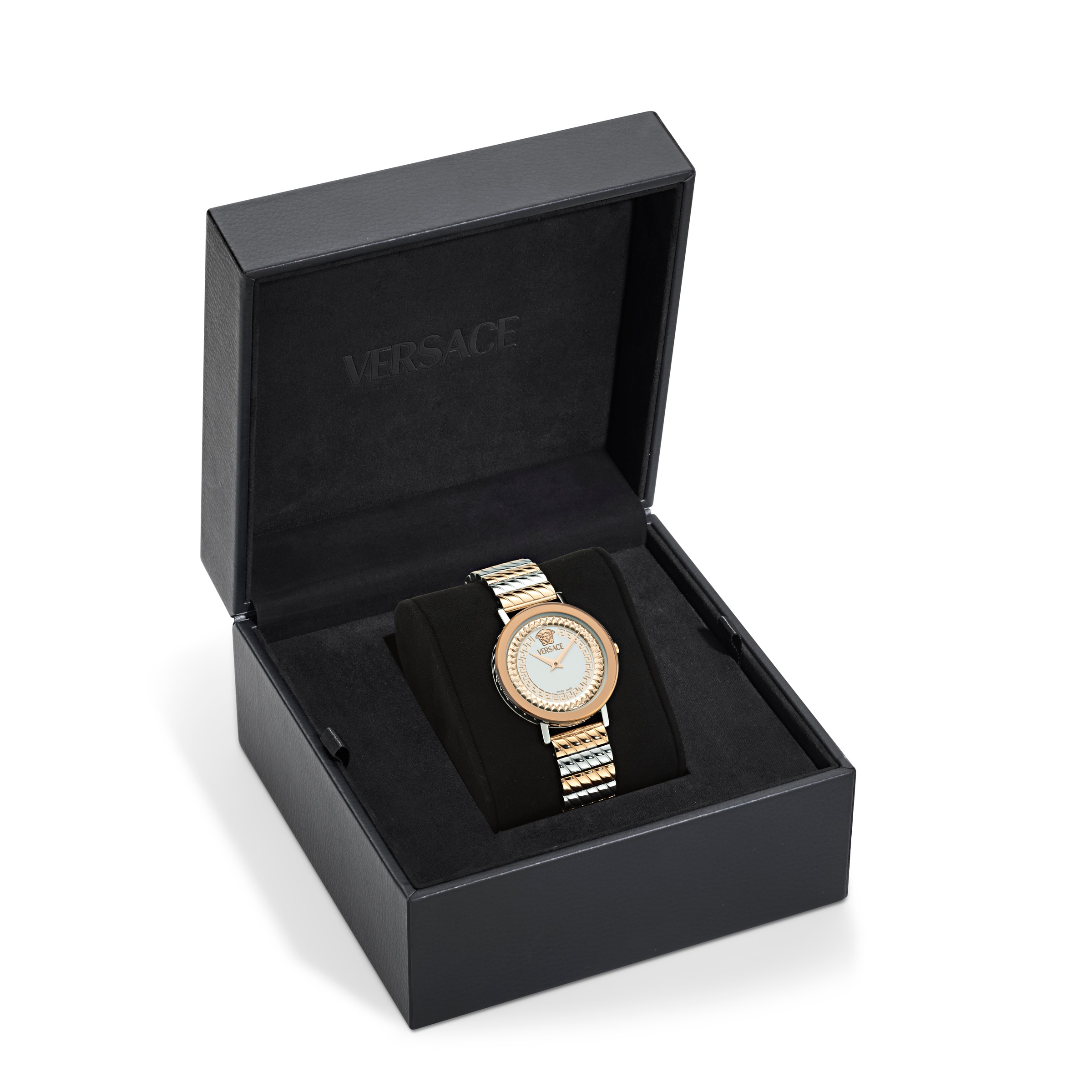 Versace Quarzuhr »DELPHINUS« Armbanduhr, Damenuhr, Swiss Made, Edelstahlarmband, analog