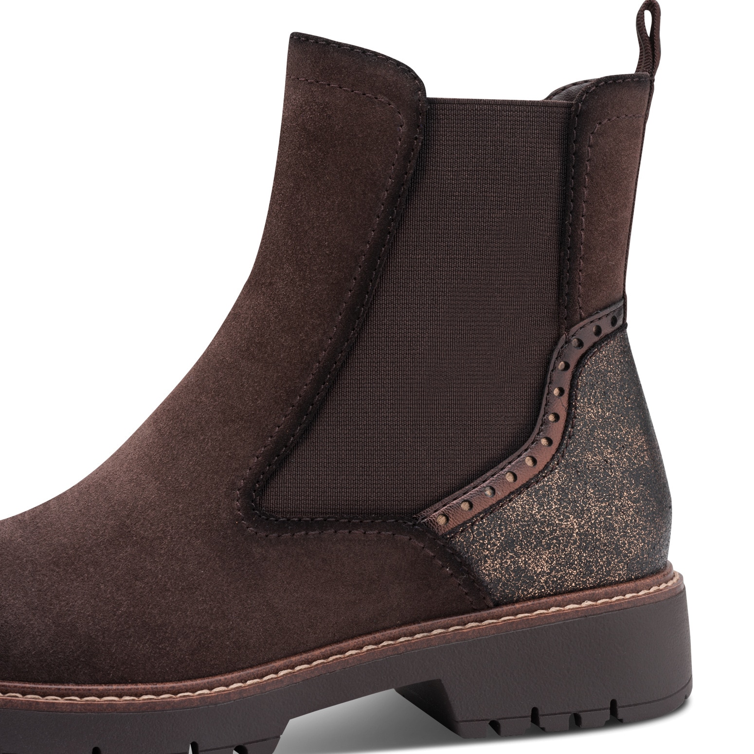 Tamaris Chelseaboots, Blockabsatz, Stiefelette mit Kontrast-Rahmennaht