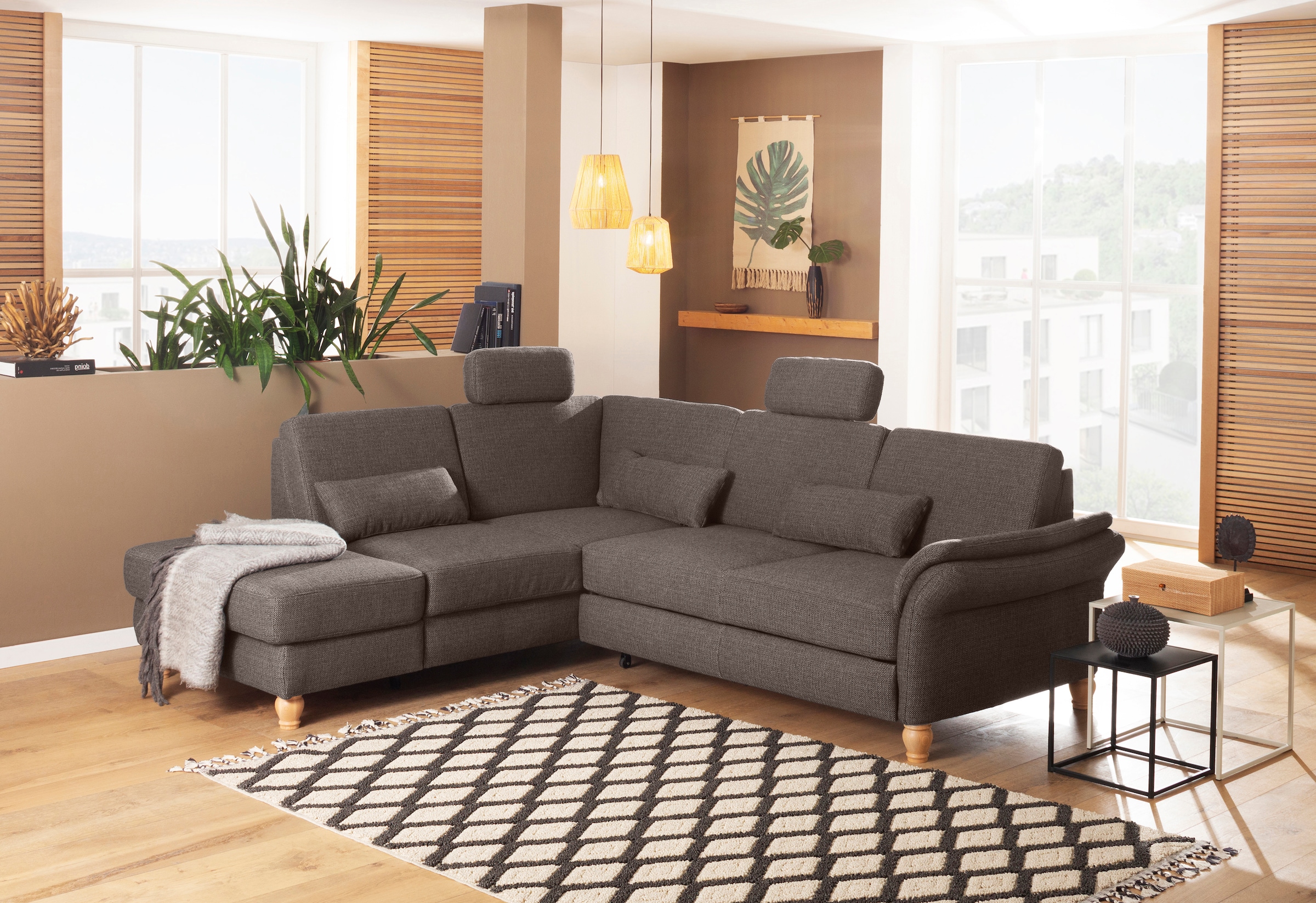 Home affaire Ecksofa "Palace L-Form" incl. Sitztiefenverstellung, wahlweise mit Schlaffunktion und Stauraum