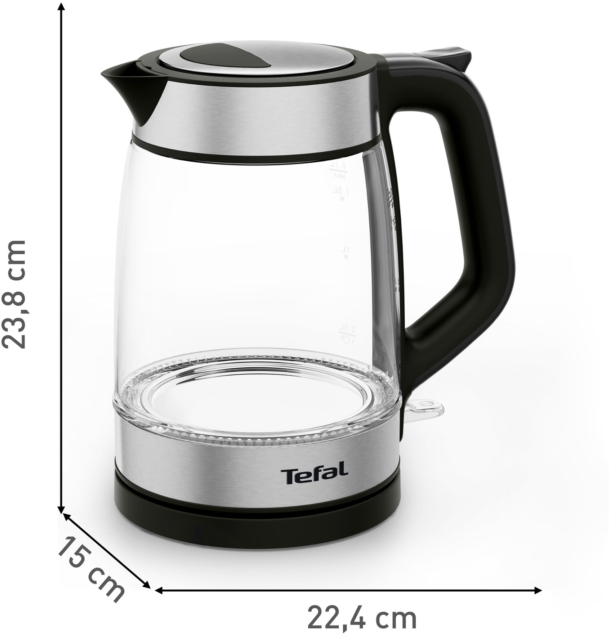 Tefal Wasserkocher »KI6058«, 1,7 l, 2200 W, Deckelöffnung auf Knopfdruck, großes Fassungsvermögen von 1,7 l