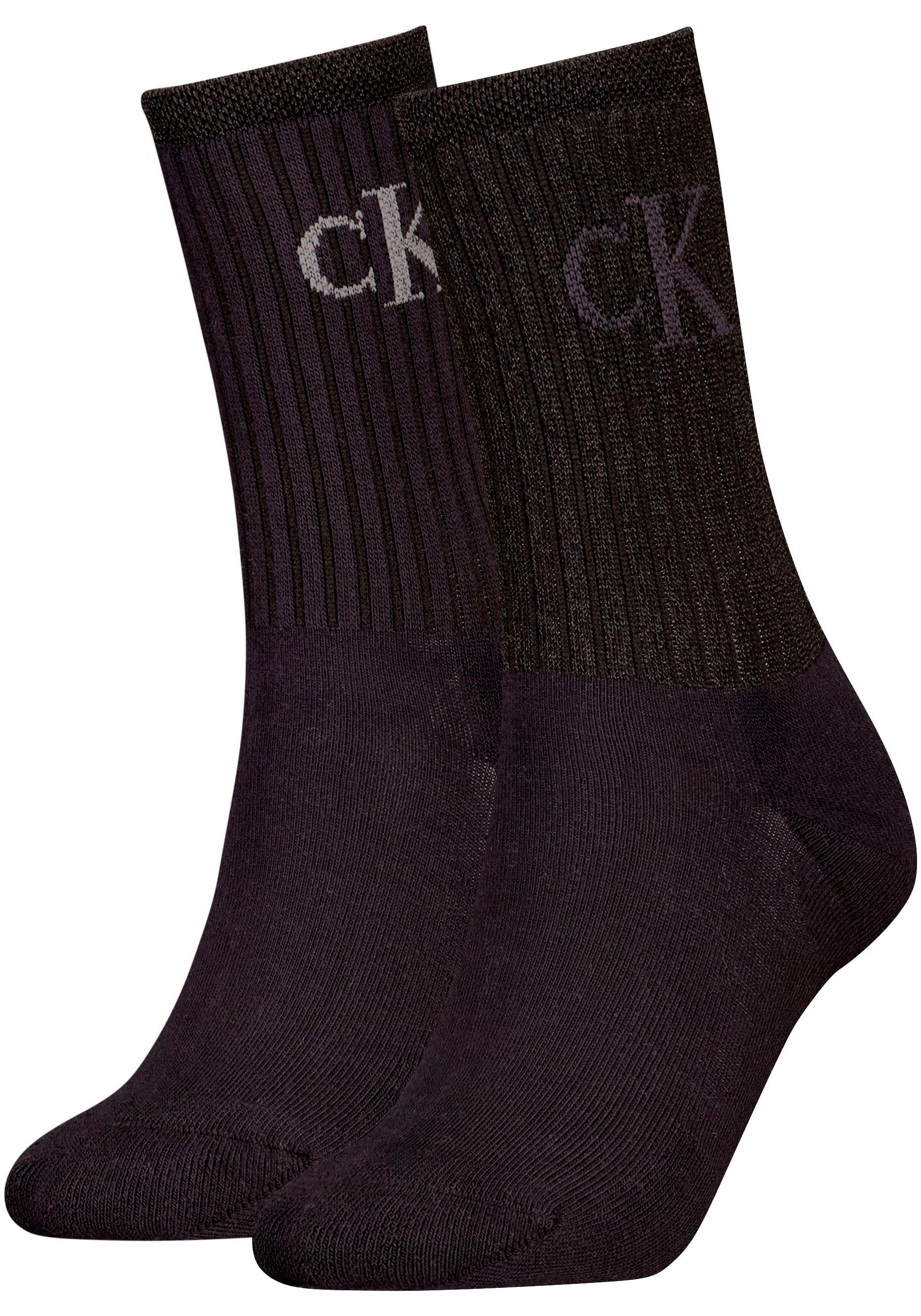 Calvin Klein Jeans "CKJ WOMEN SOCK 2P GLOSSY RIB" 2 Paar, 2 Stk. tlg. mit L günstig online kaufen